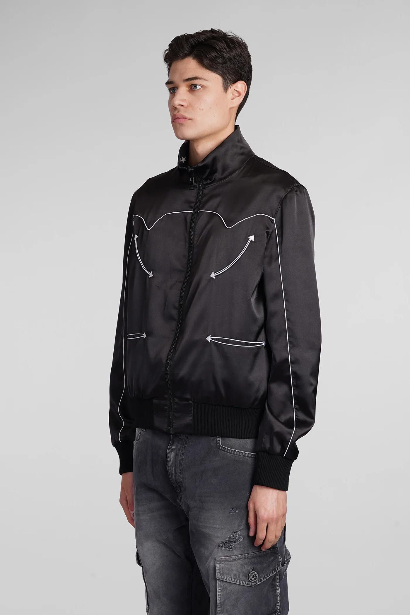 Casual jacket in black polyester - Image 4