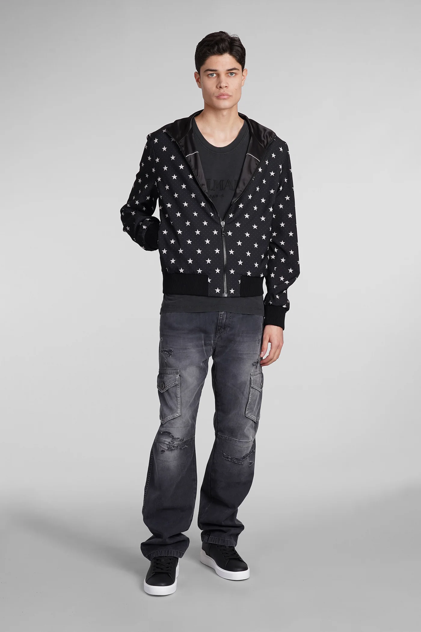 Casual jacket in black polyester - Image 5