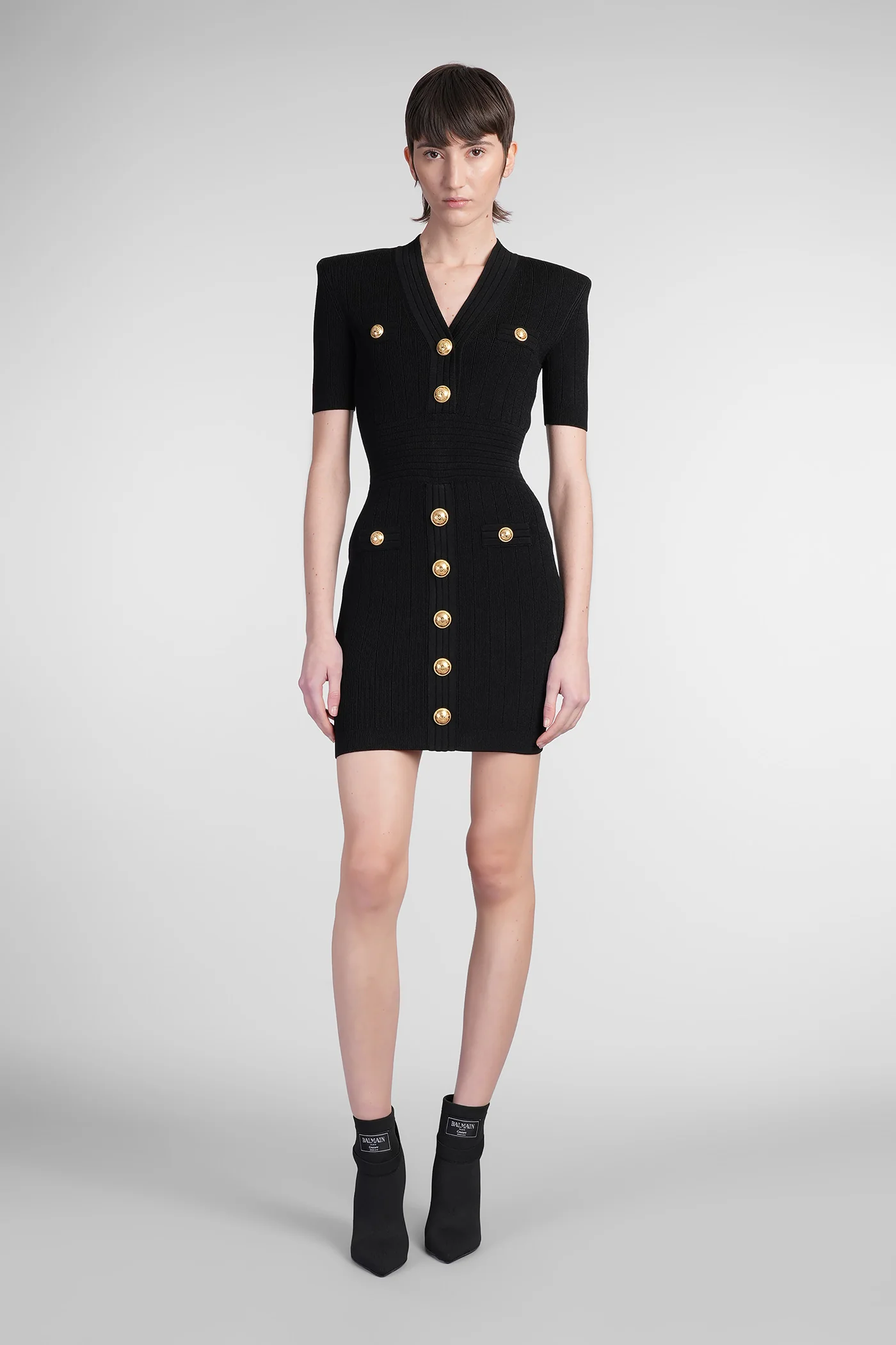 Dress woman in black viscose
