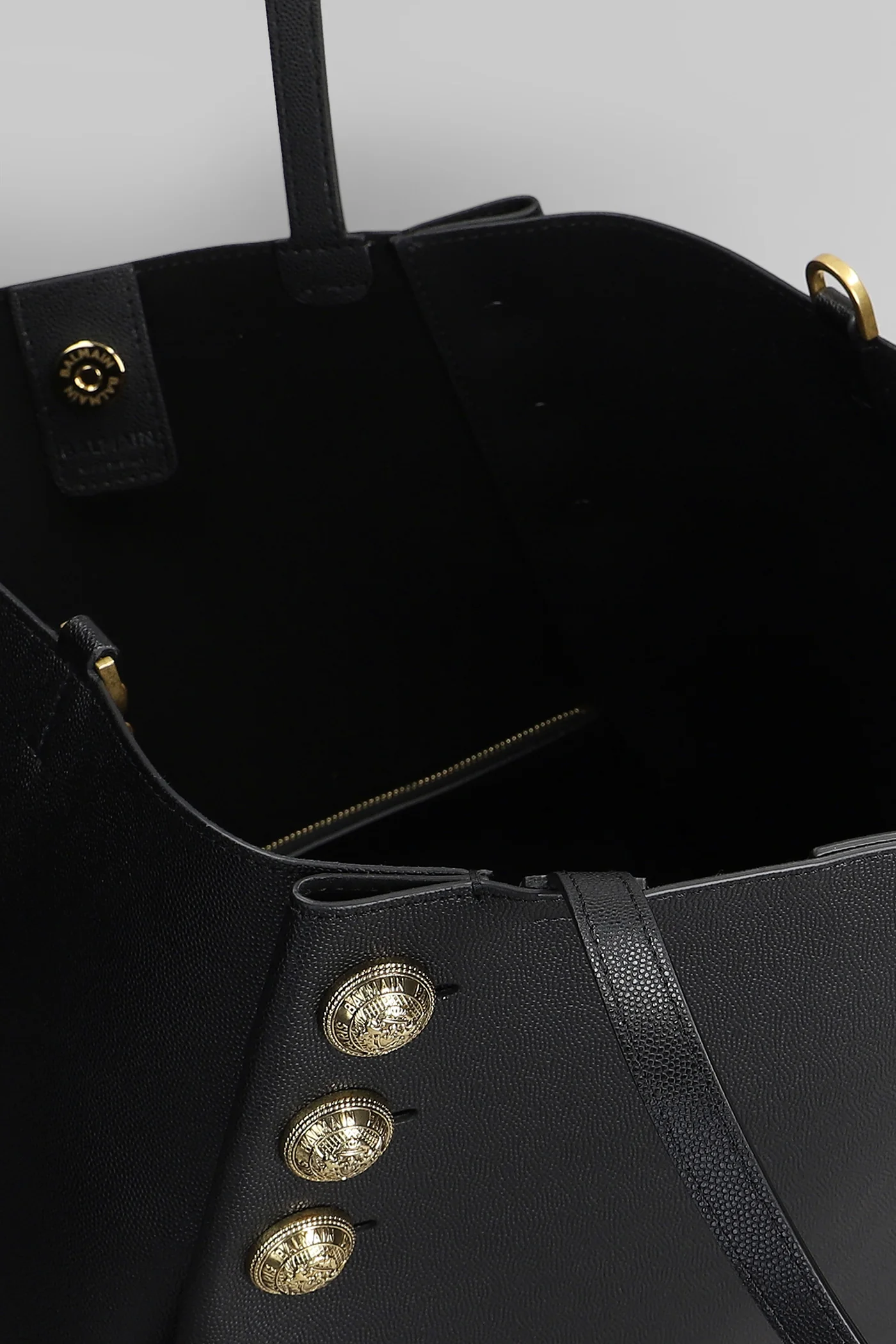 Embleme Tote in black leather - Image 4
