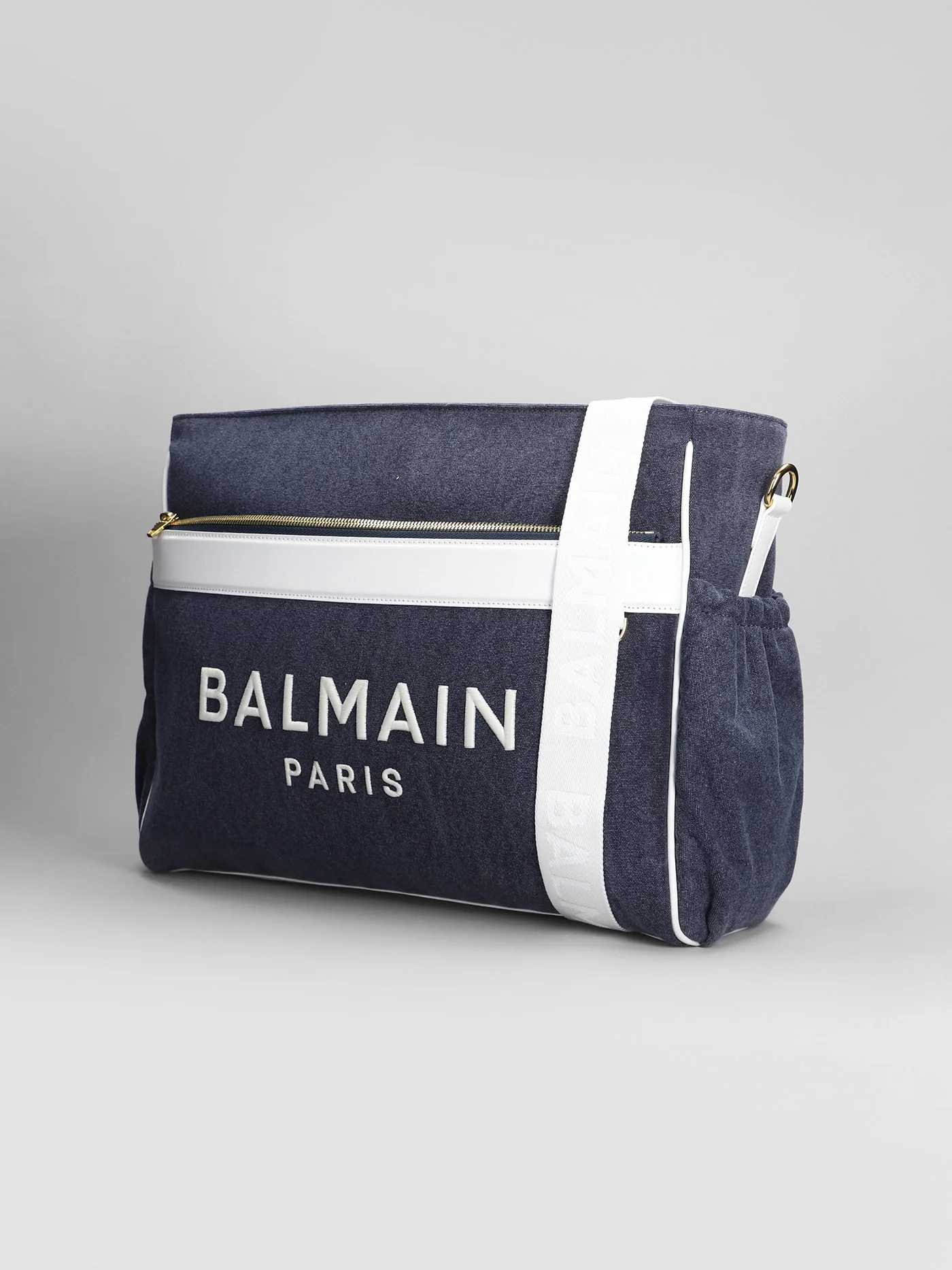 Hand bag in blue cotton - Image 22
