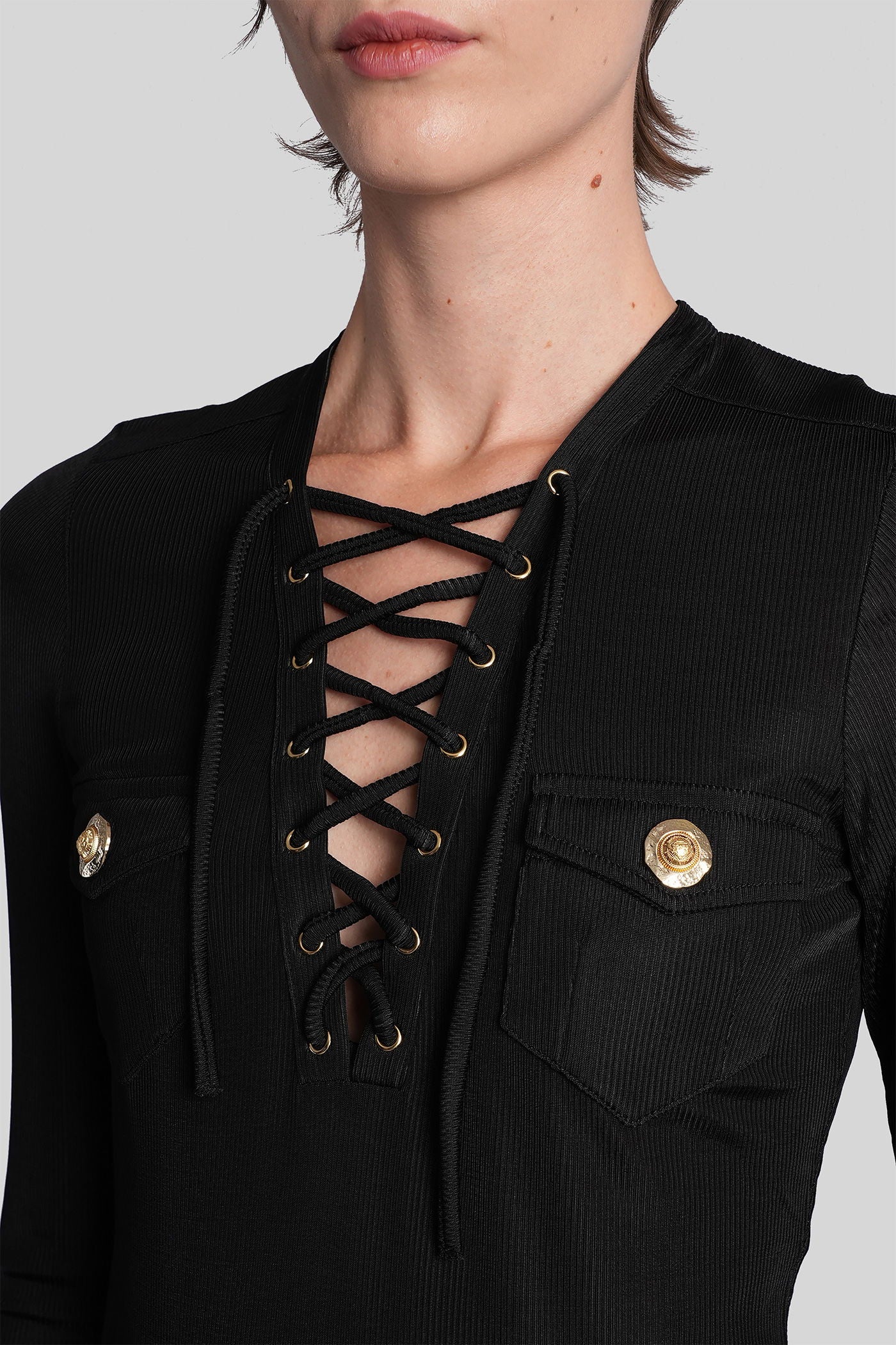 Knitwear in black viscose - Image 5