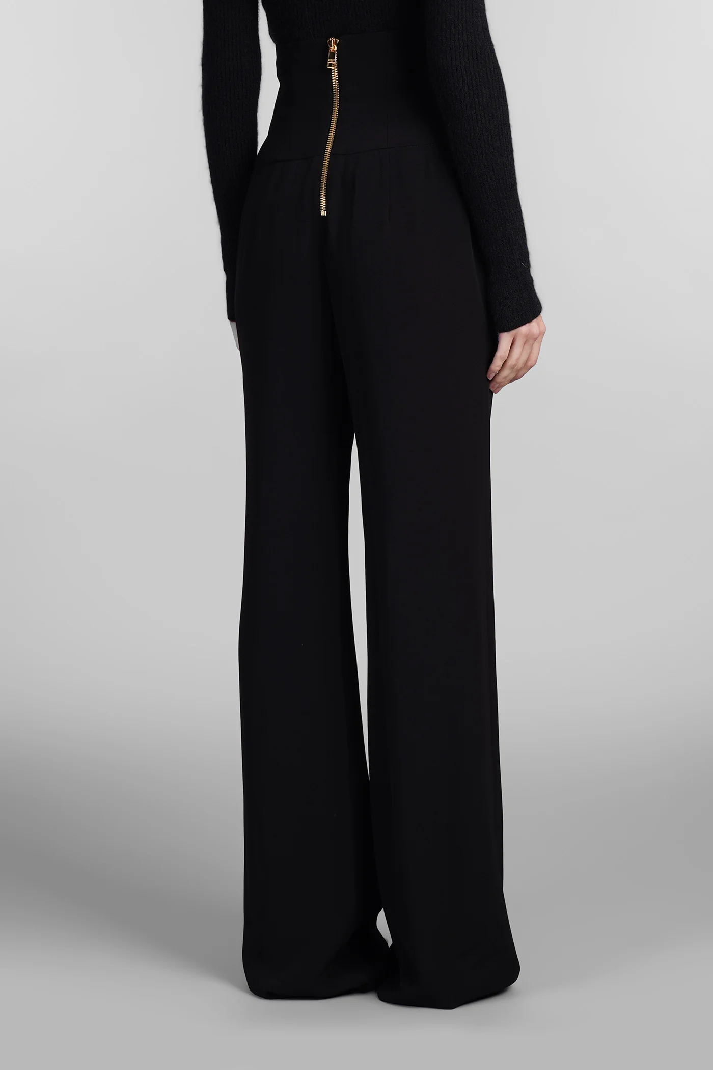 Pants in black viscose - Image 3