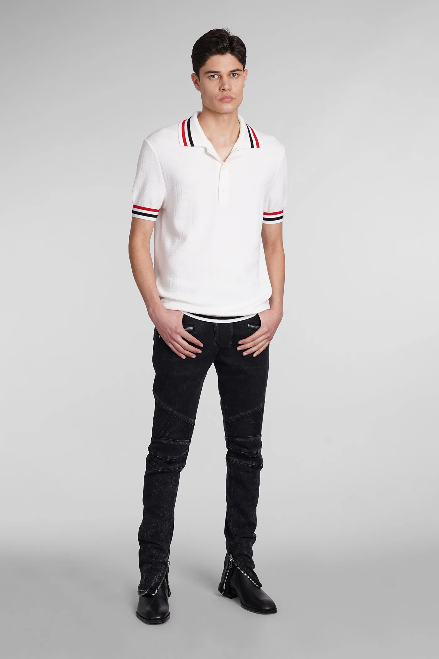 Polo in white wool - Image 2