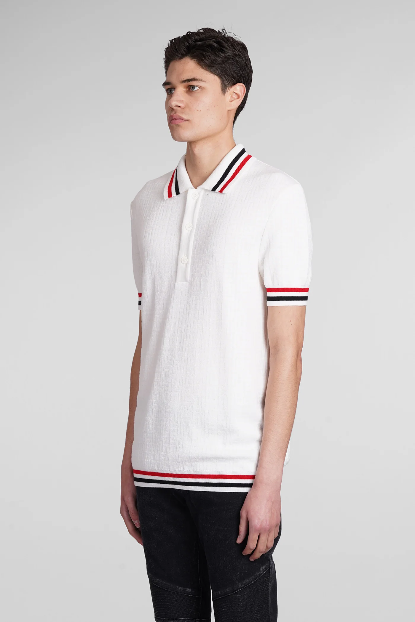 Polo in white wool - Image 4