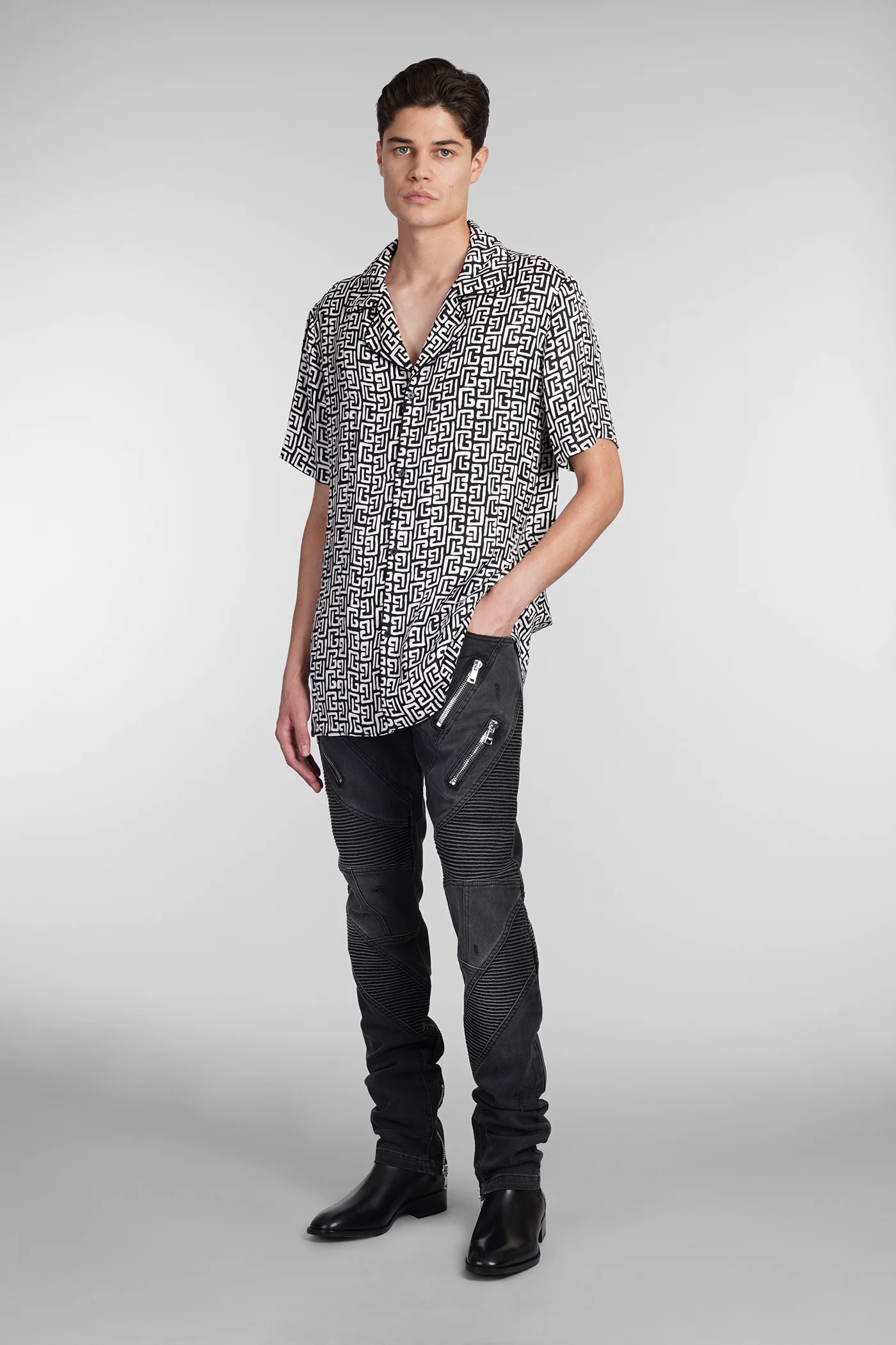 Shirt in black polyamide polyester - Image 2