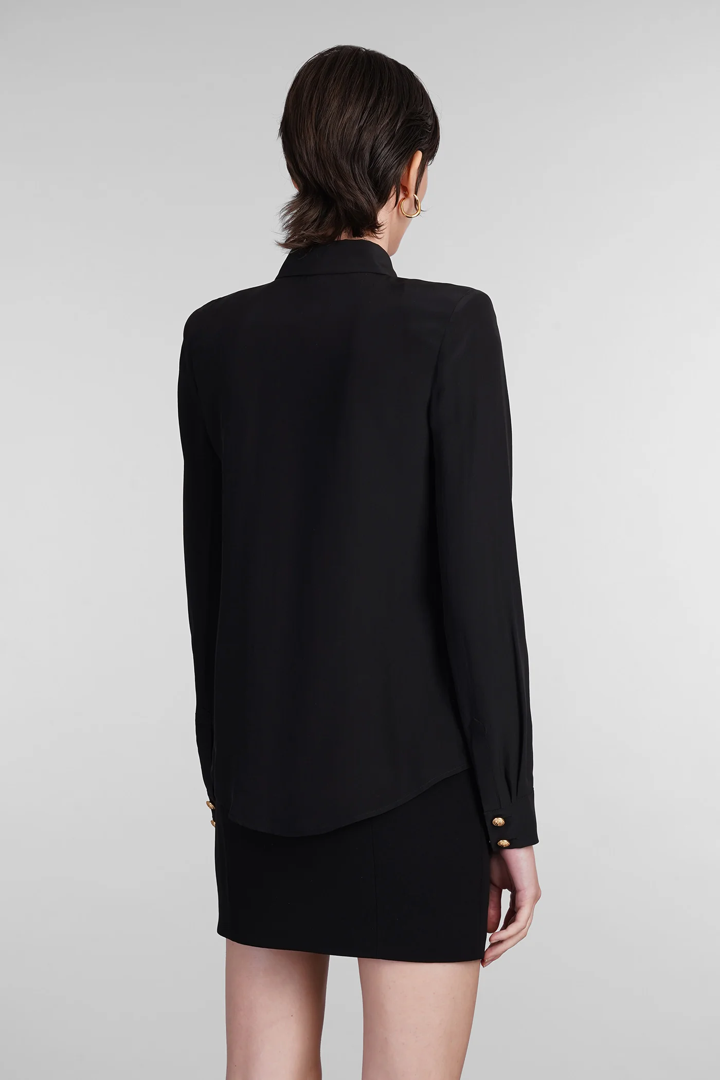 Shirt in black silk - Image 3