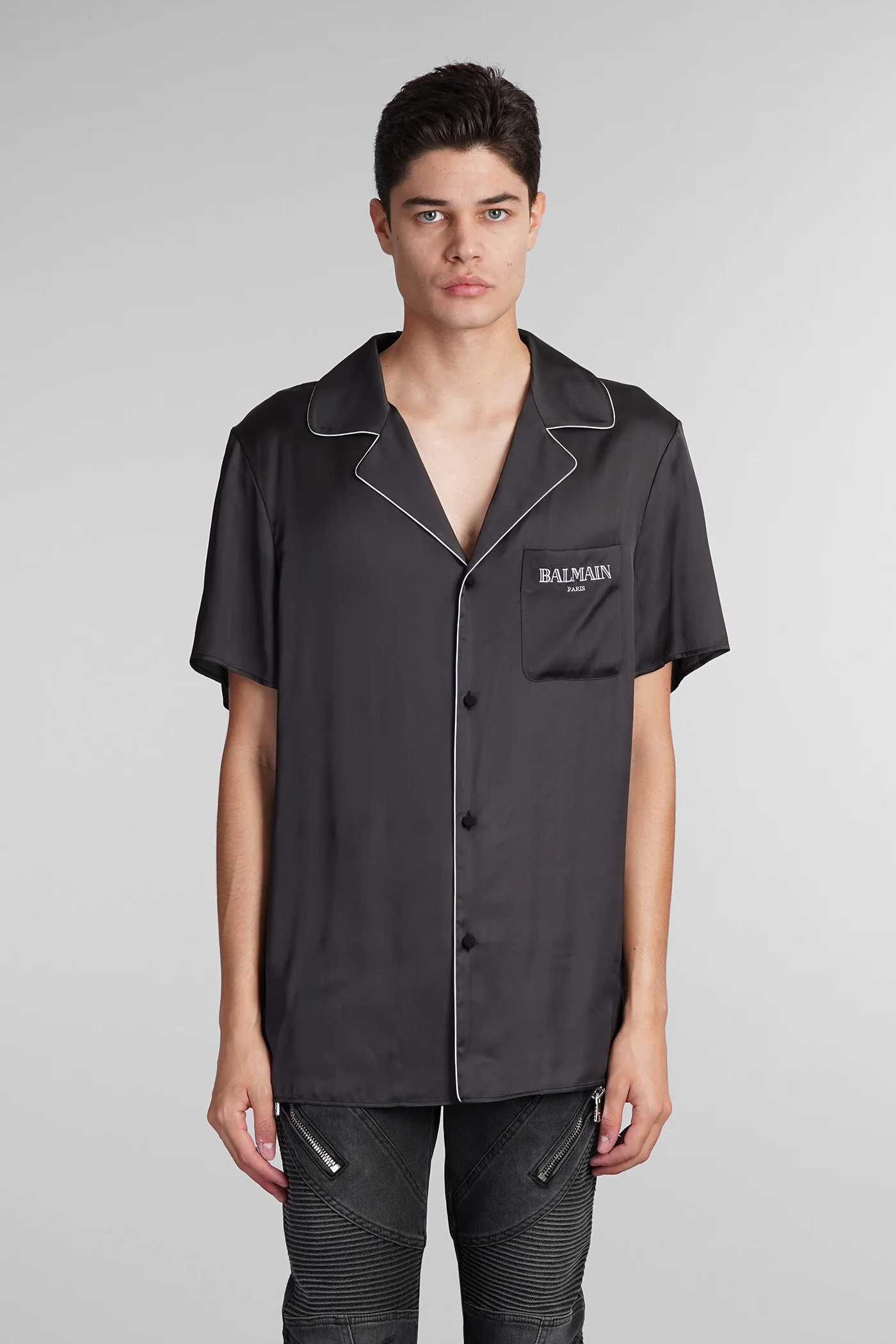 Shirt in black viscose