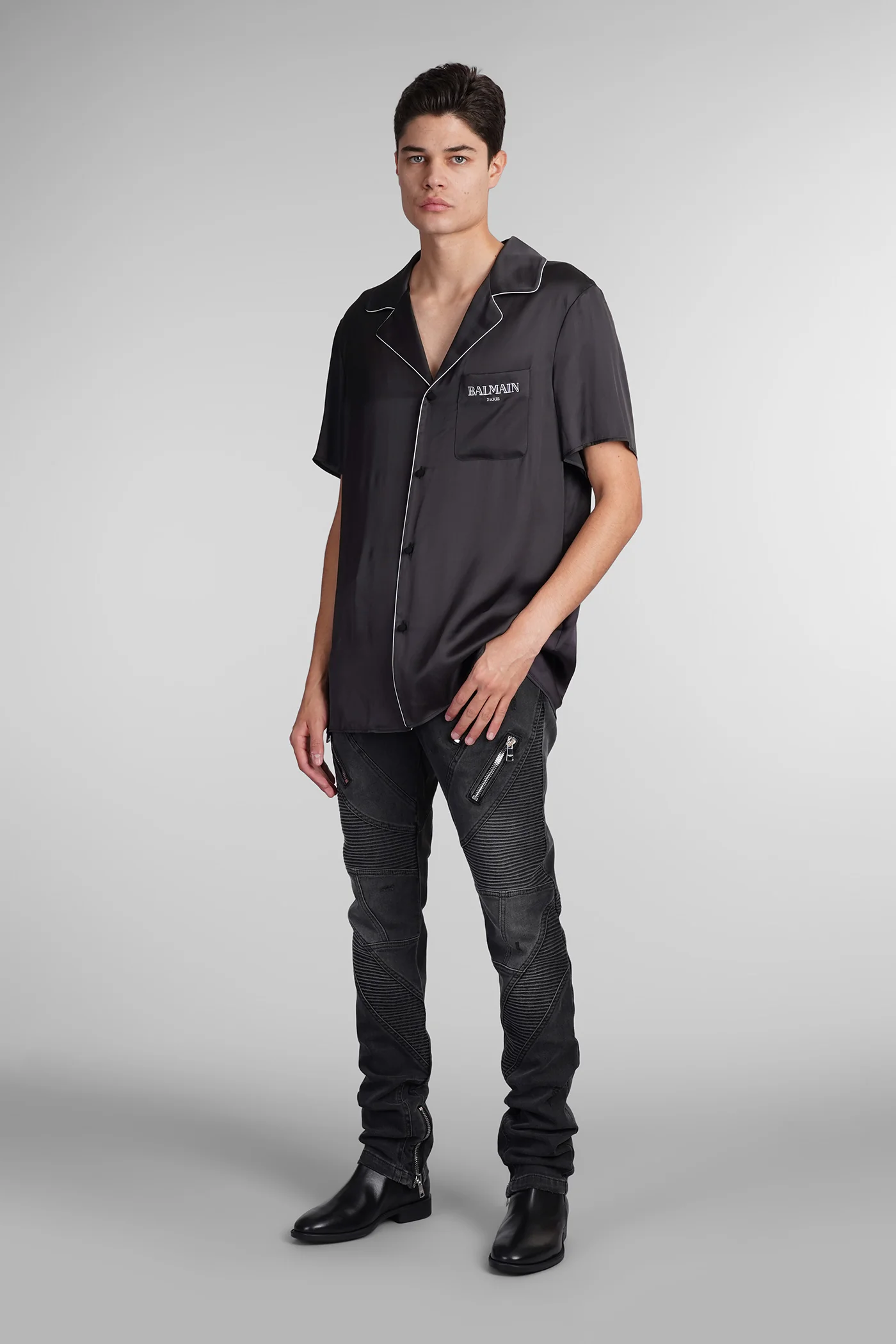 Shirt in black viscose - Image 2