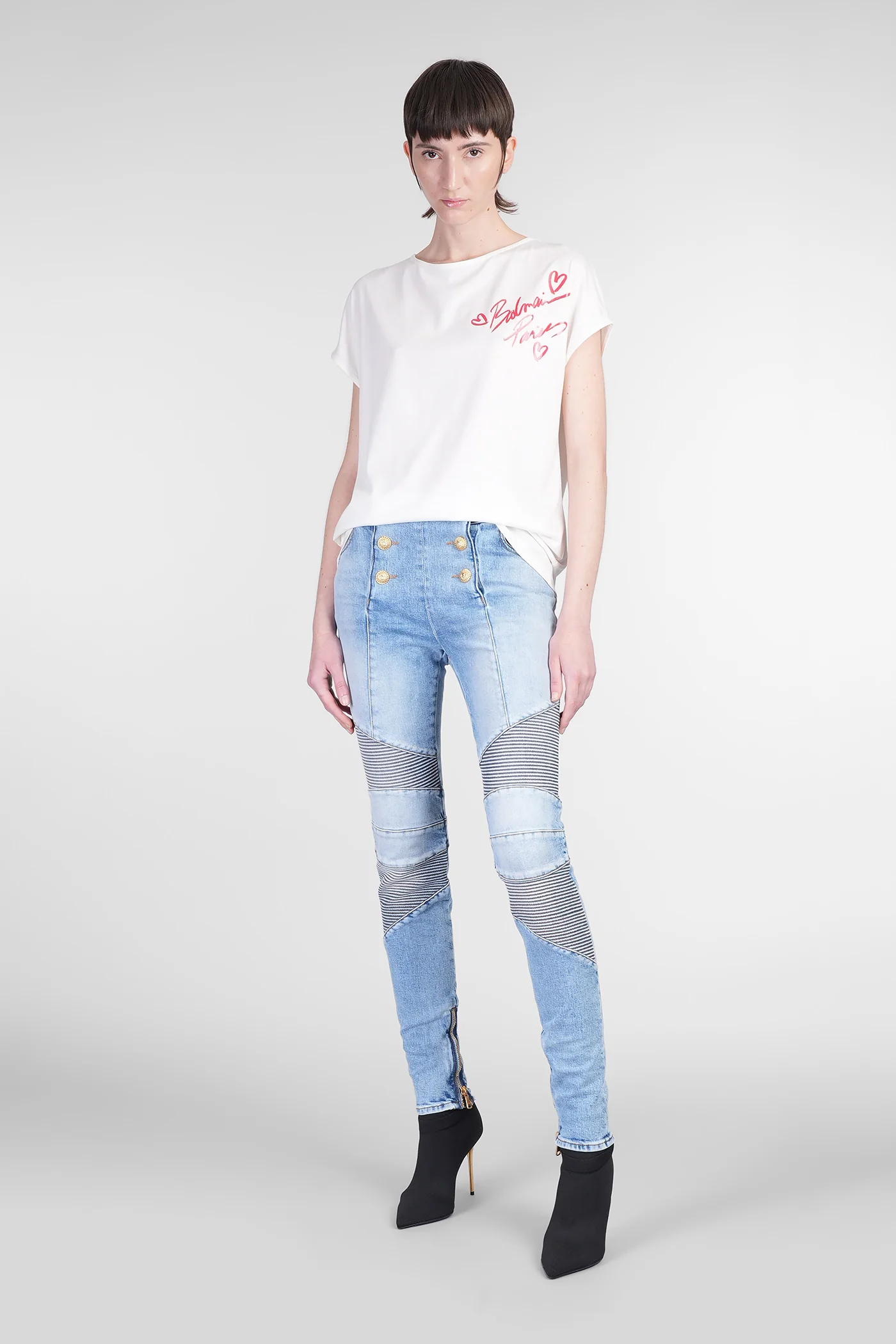 T-Shirt in beige wool and polyester - Image 2