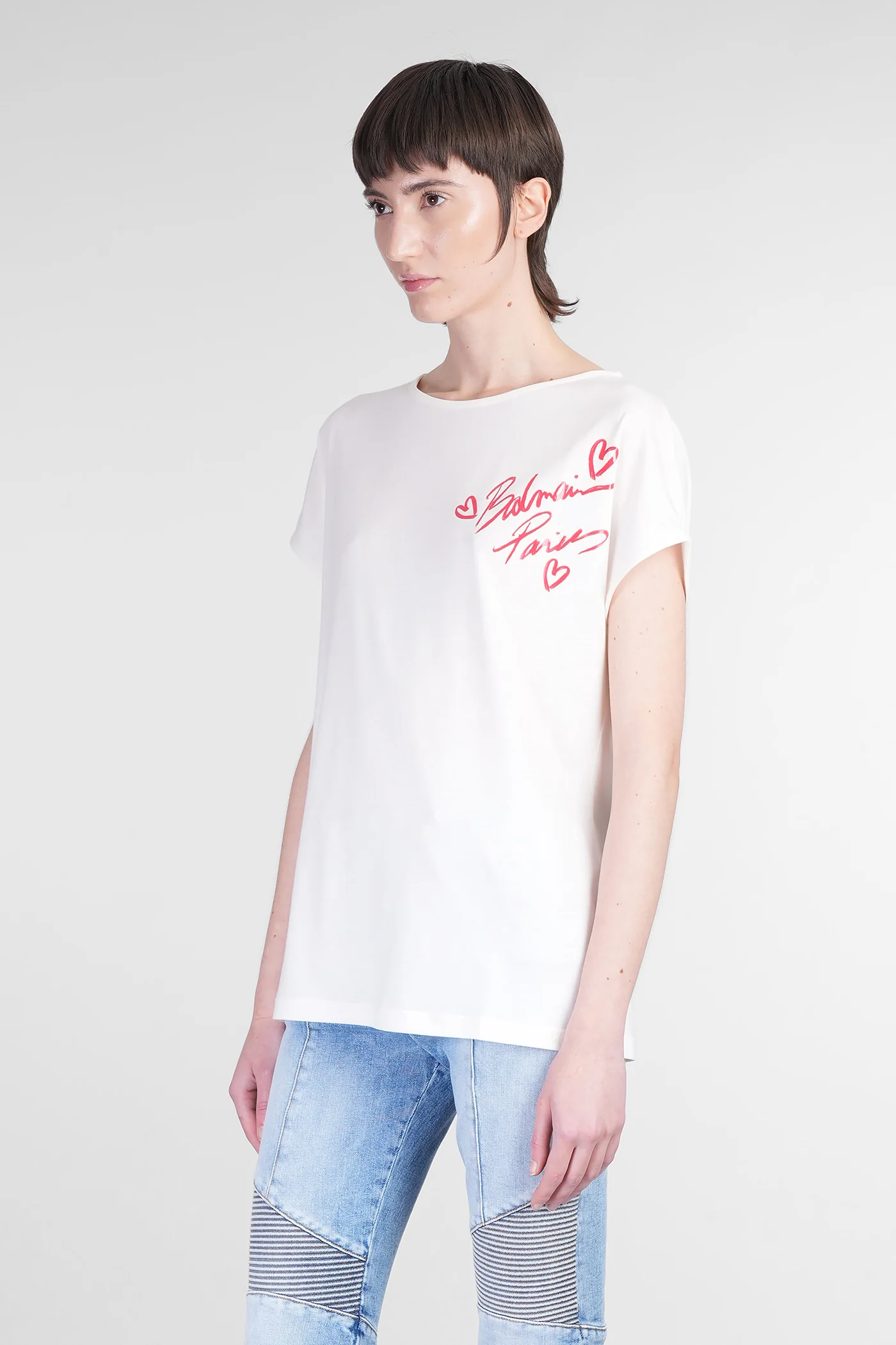 T-Shirt in beige wool and polyester - Image 4