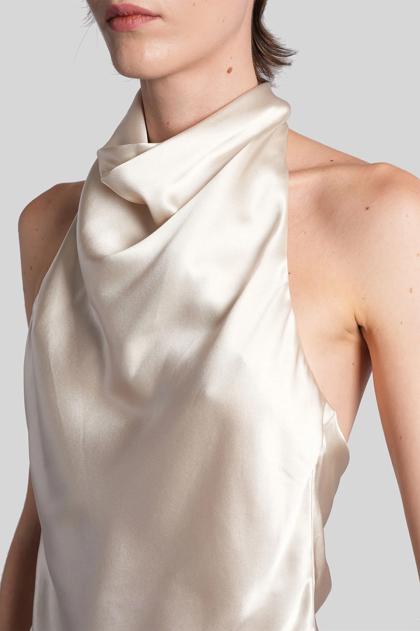 Topwear in beige silk - Image 5