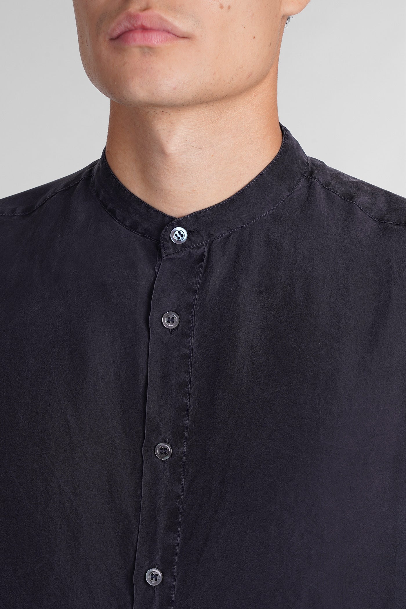 Ciospa Shirt in blue silk - Image 5