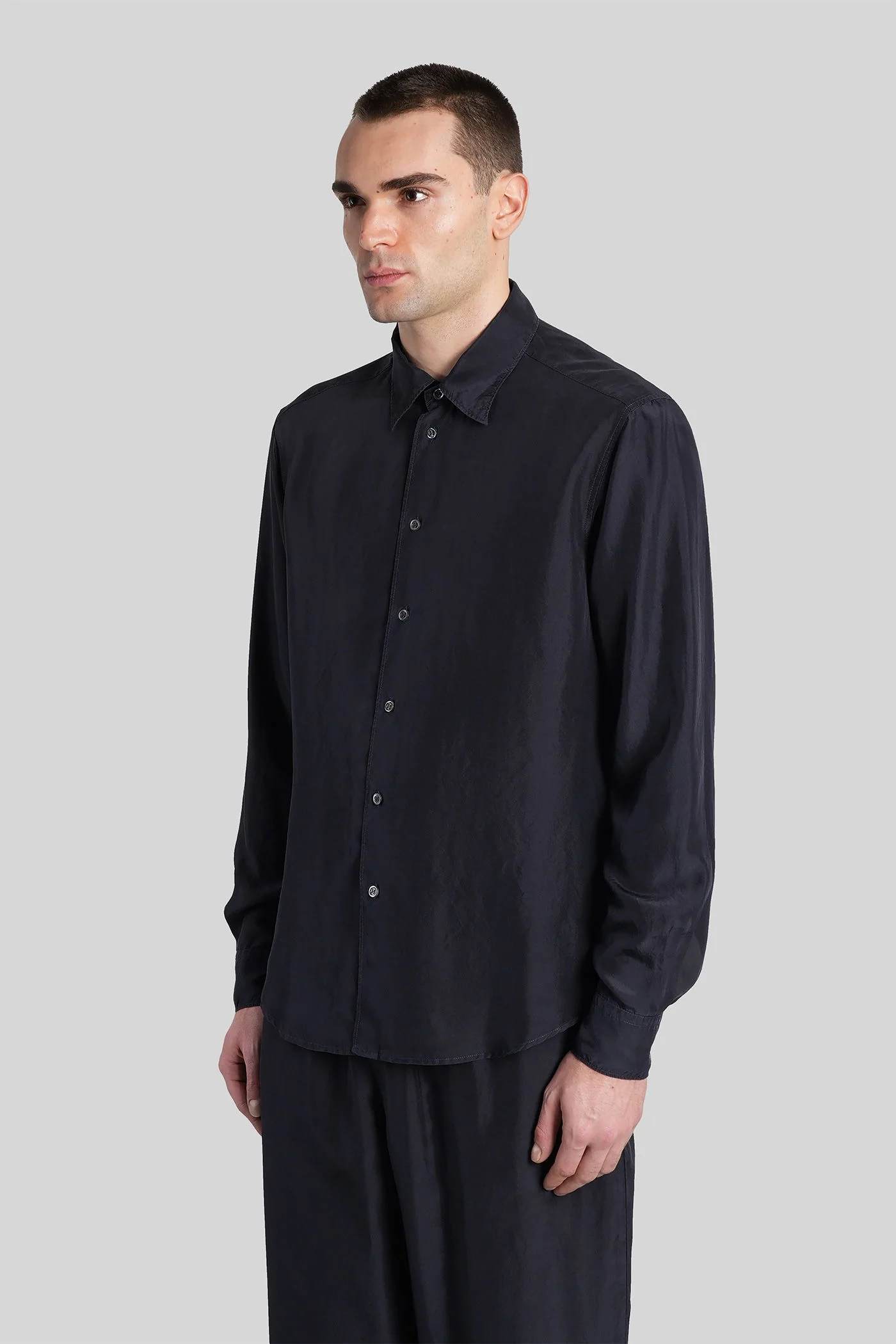 Maridola Shirt in blue silk - Image 4