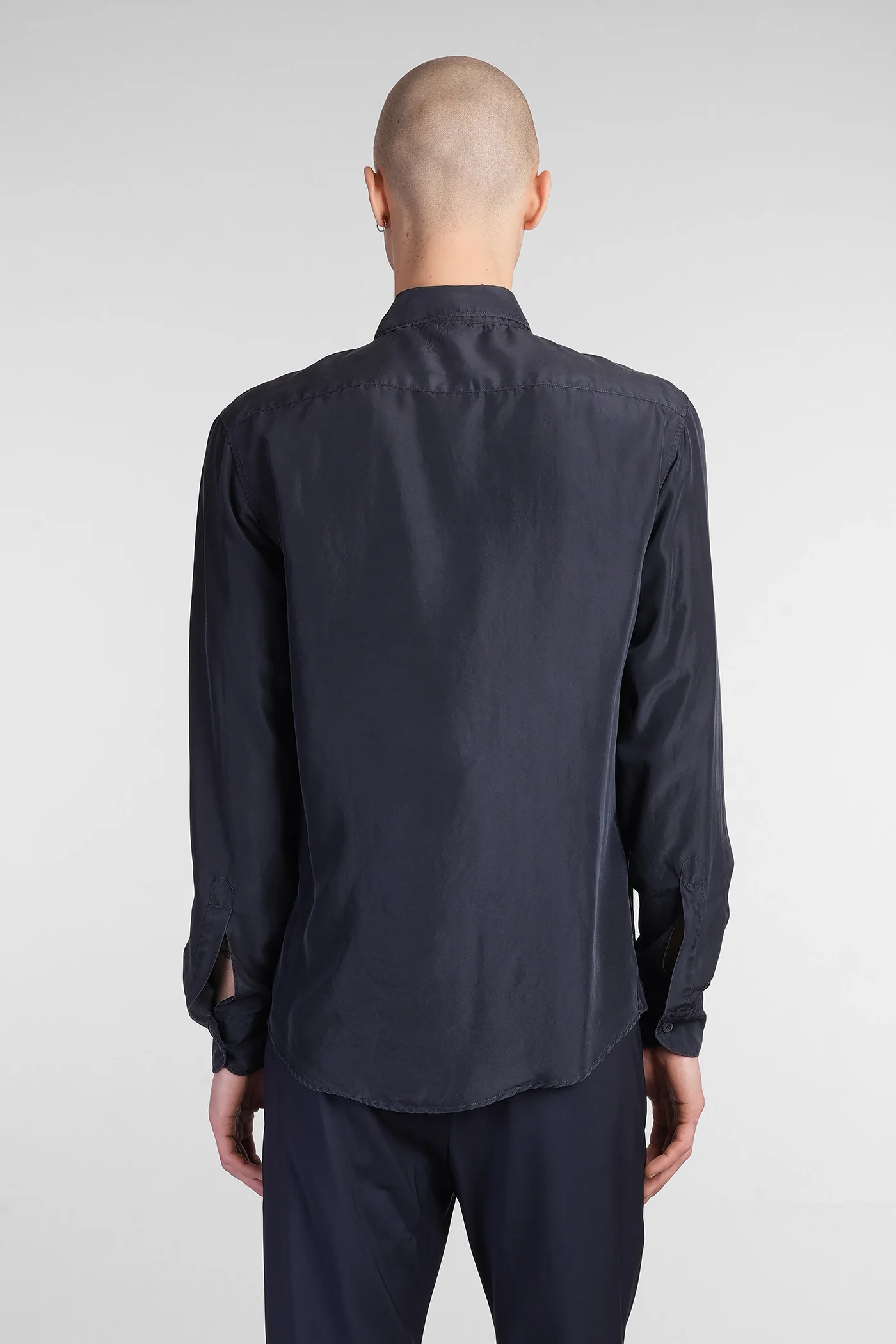 Maridola Shirt in blue silk - Image 3
