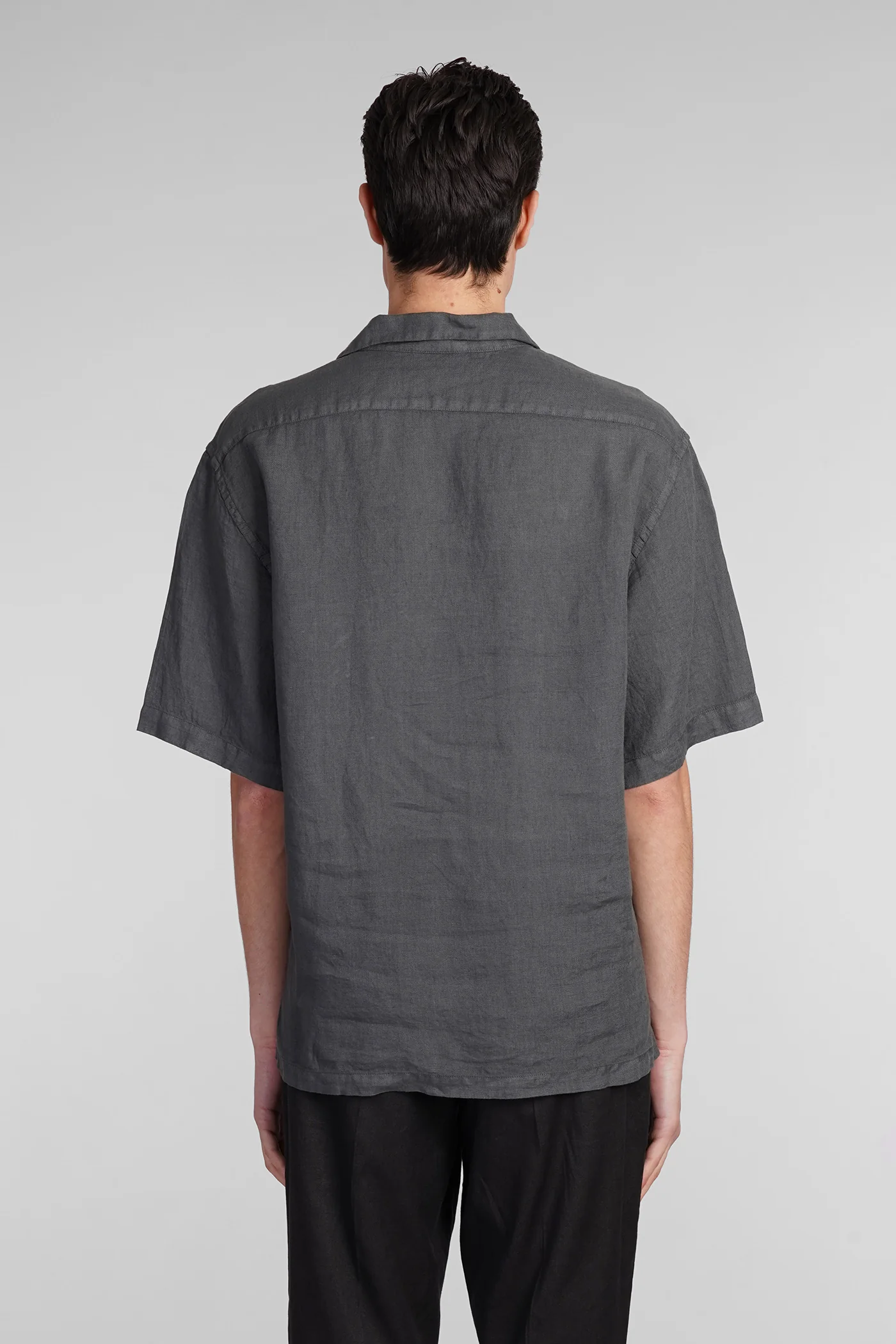 Mola Shirt in grey linen - Image 3