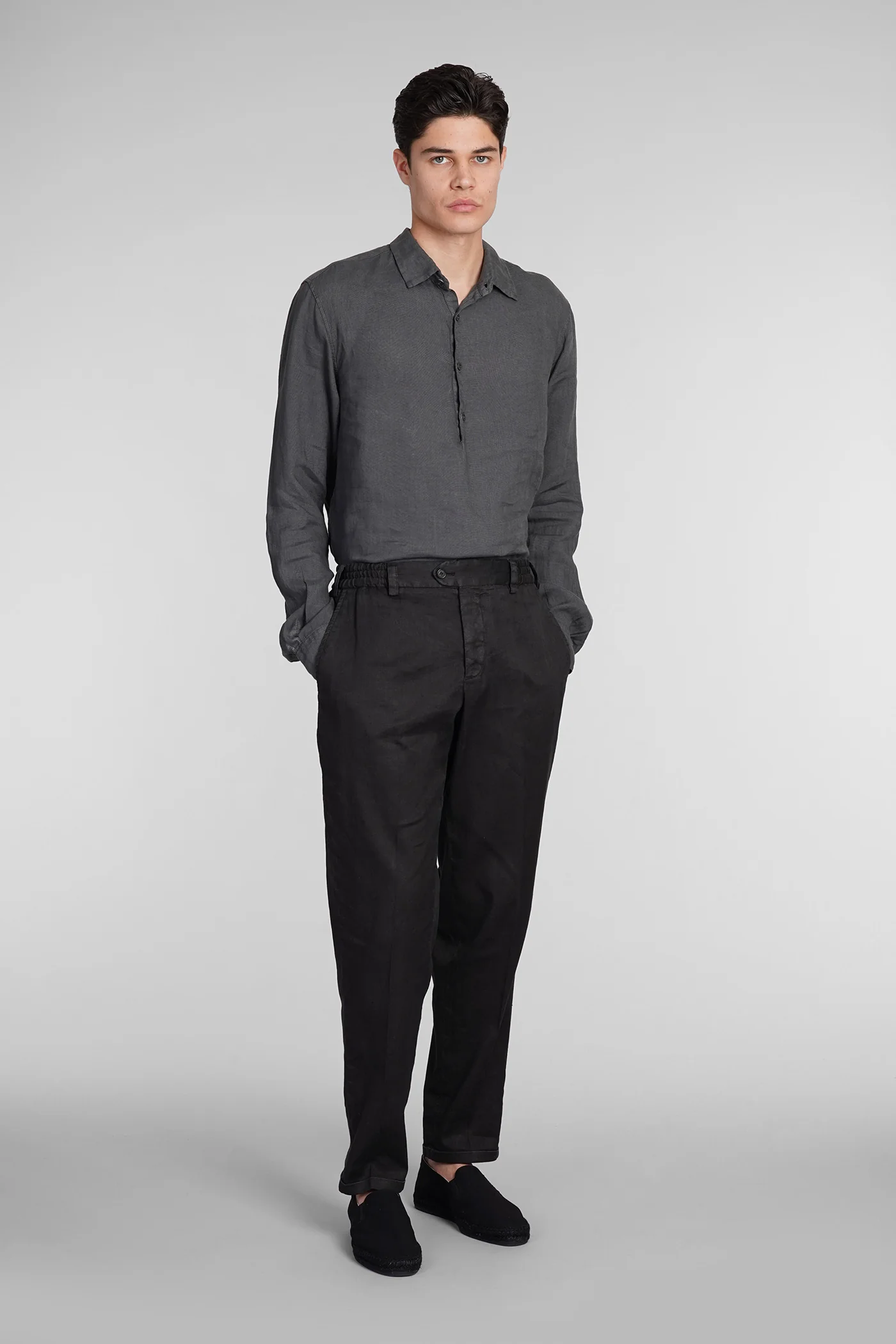Pavan Shirt in grey linen - Image 2