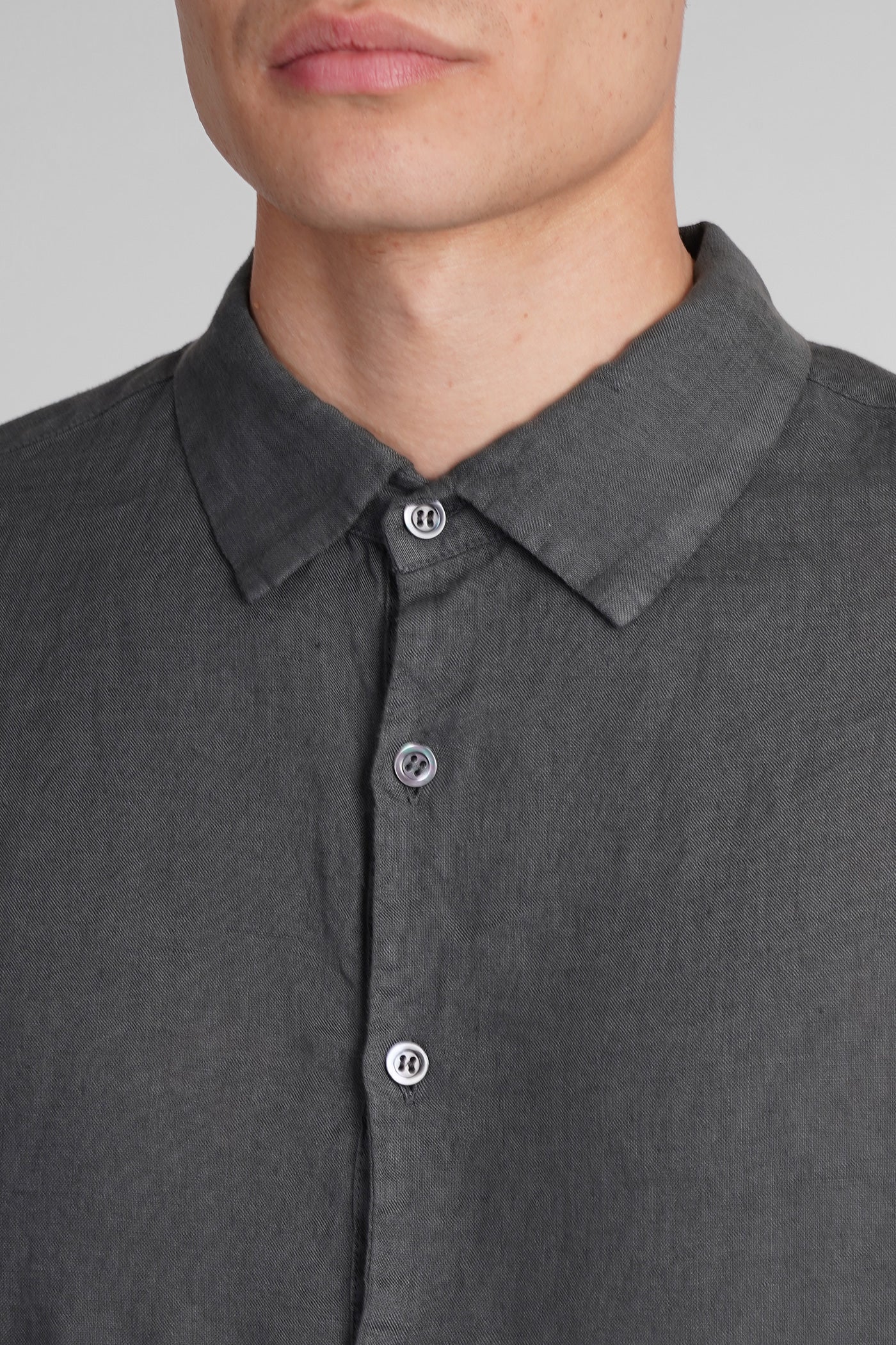Pavan Shirt in grey linen - Image 5