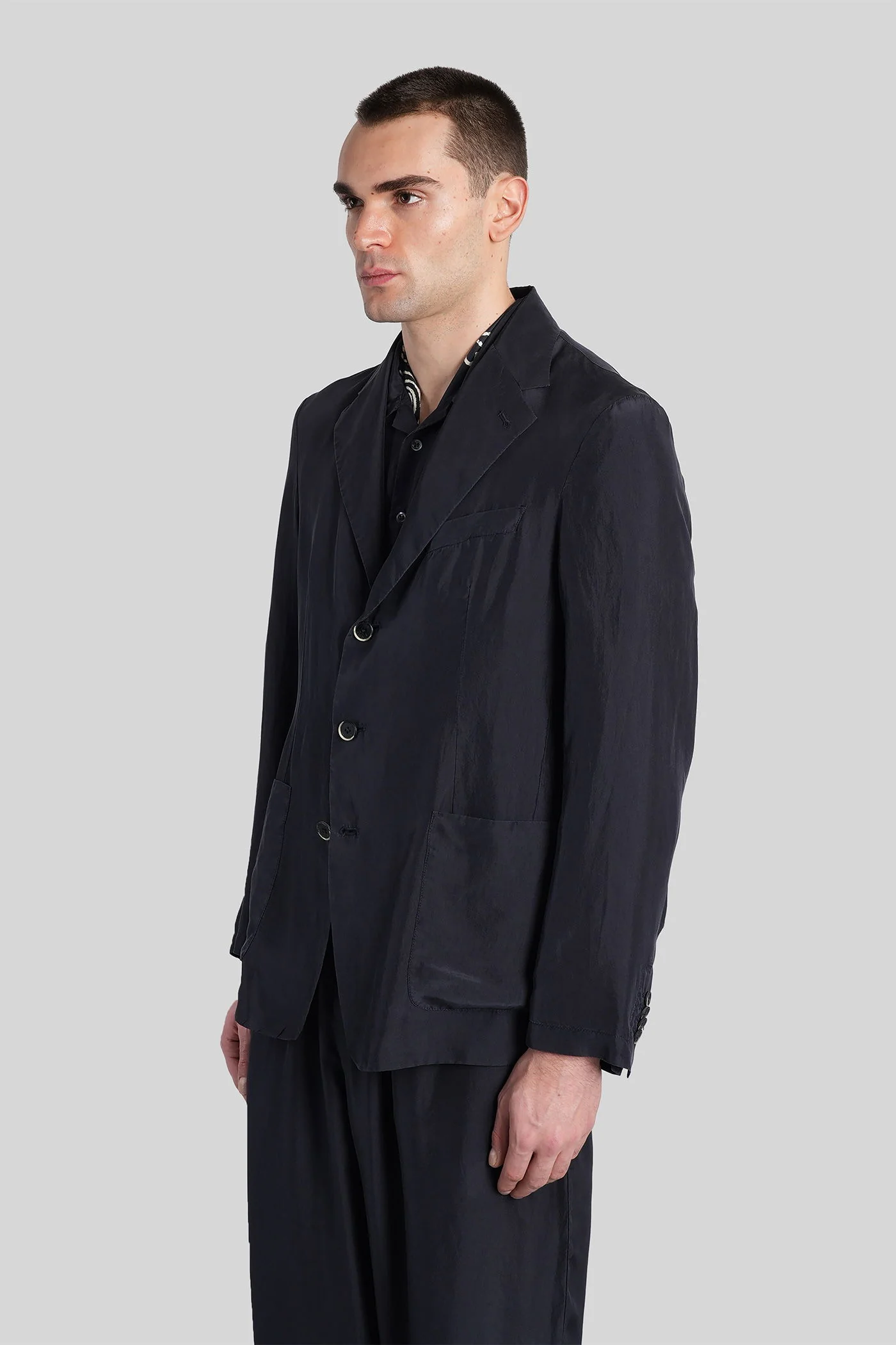 Rizzo Blazer in blue silk - Image 4