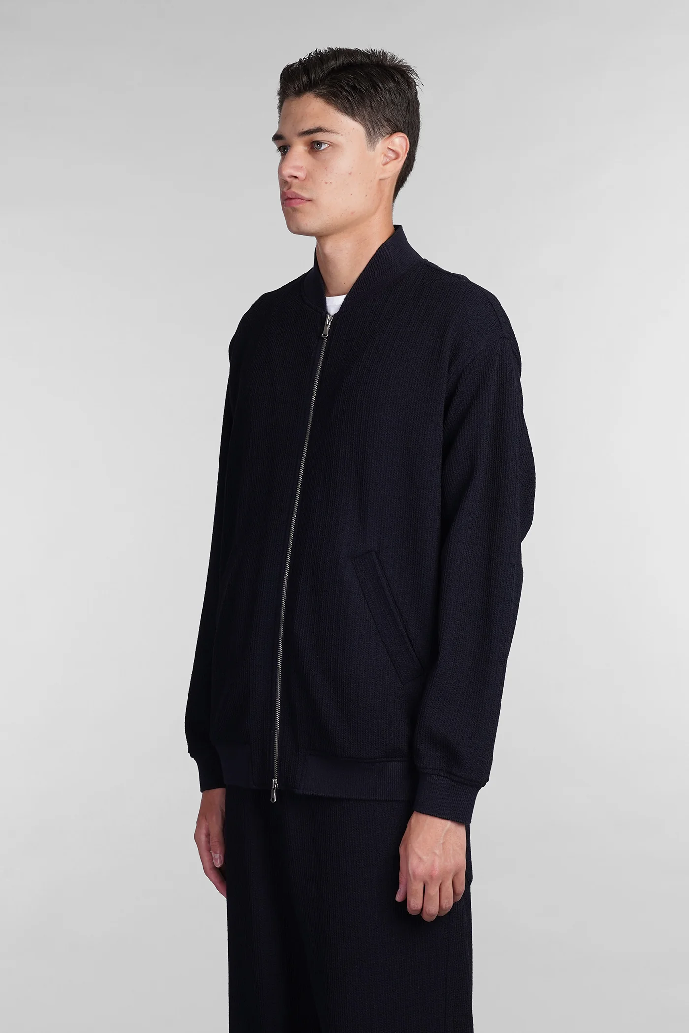 Tofolo Bomber Jacket in blue polyamide - Image 4