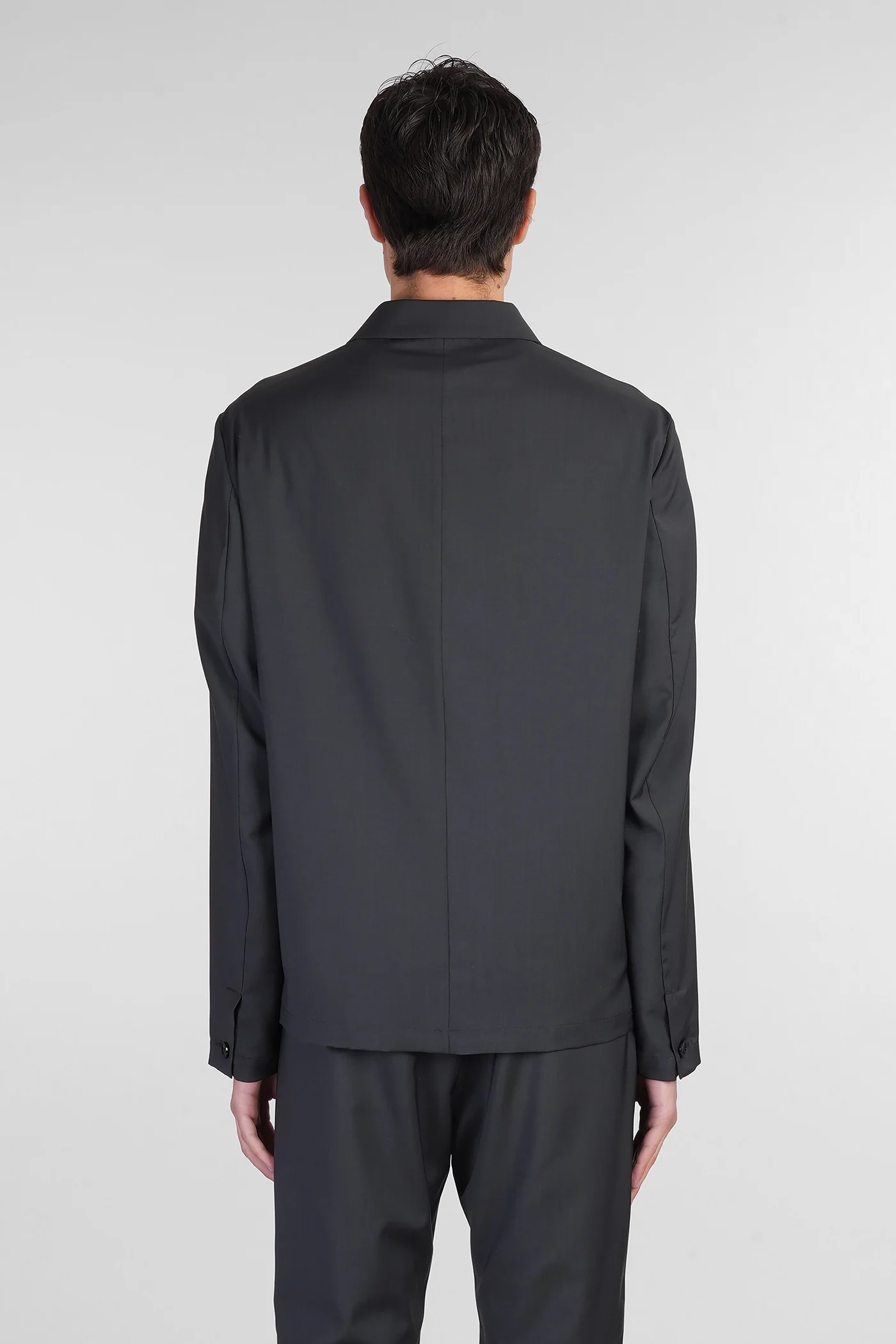 Visal Shirt in grey wool - Image 3