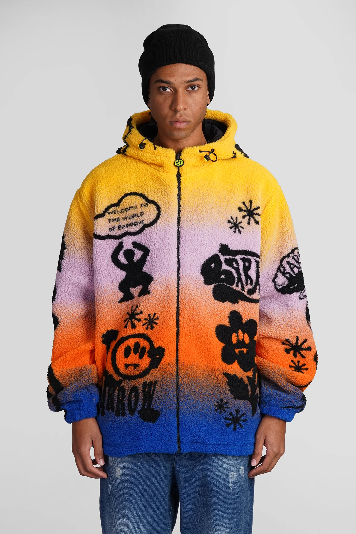 Casual jacket in multicolor acrylic