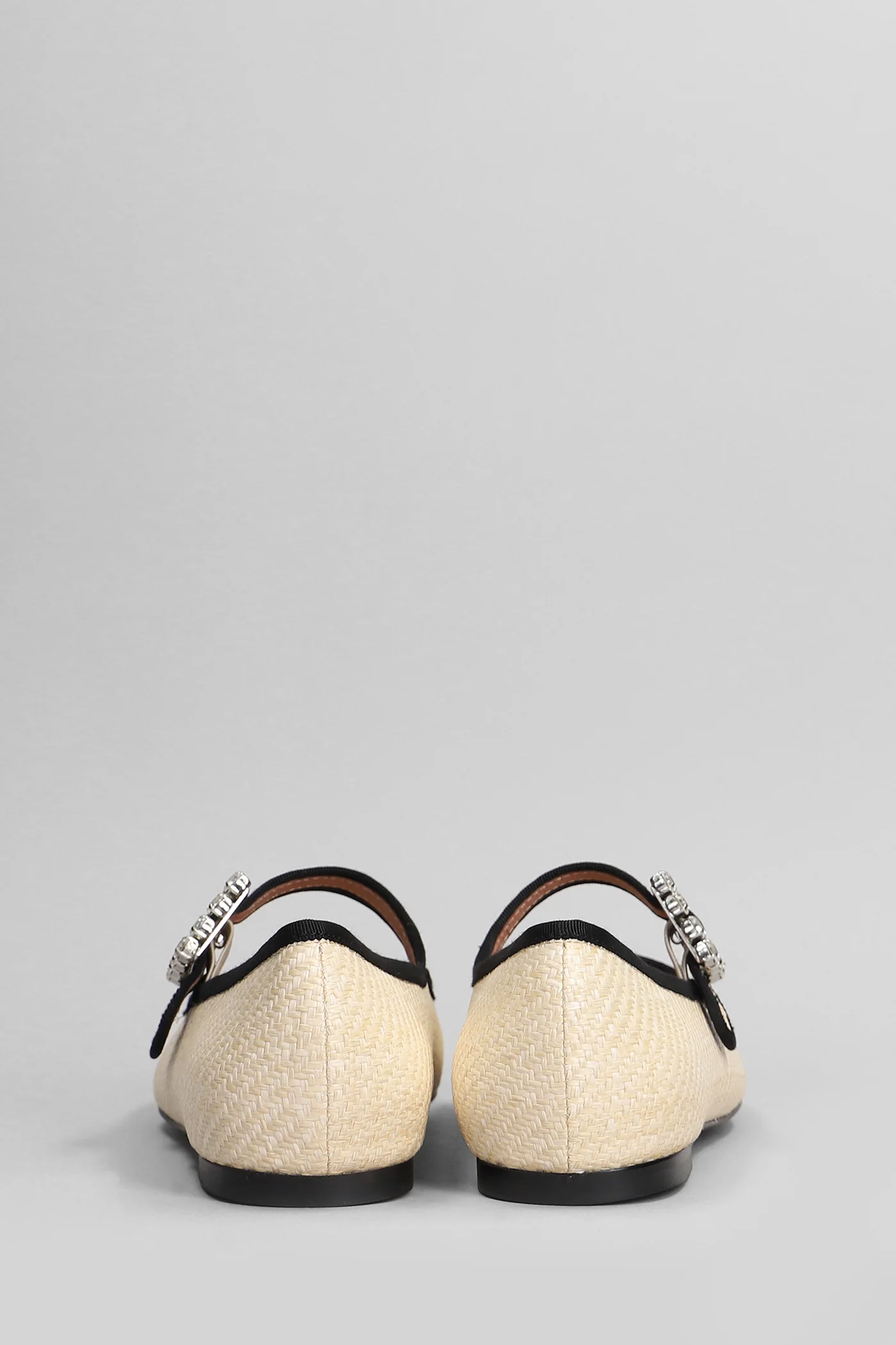 Adina Ballet flats in beige raffia - Image 4