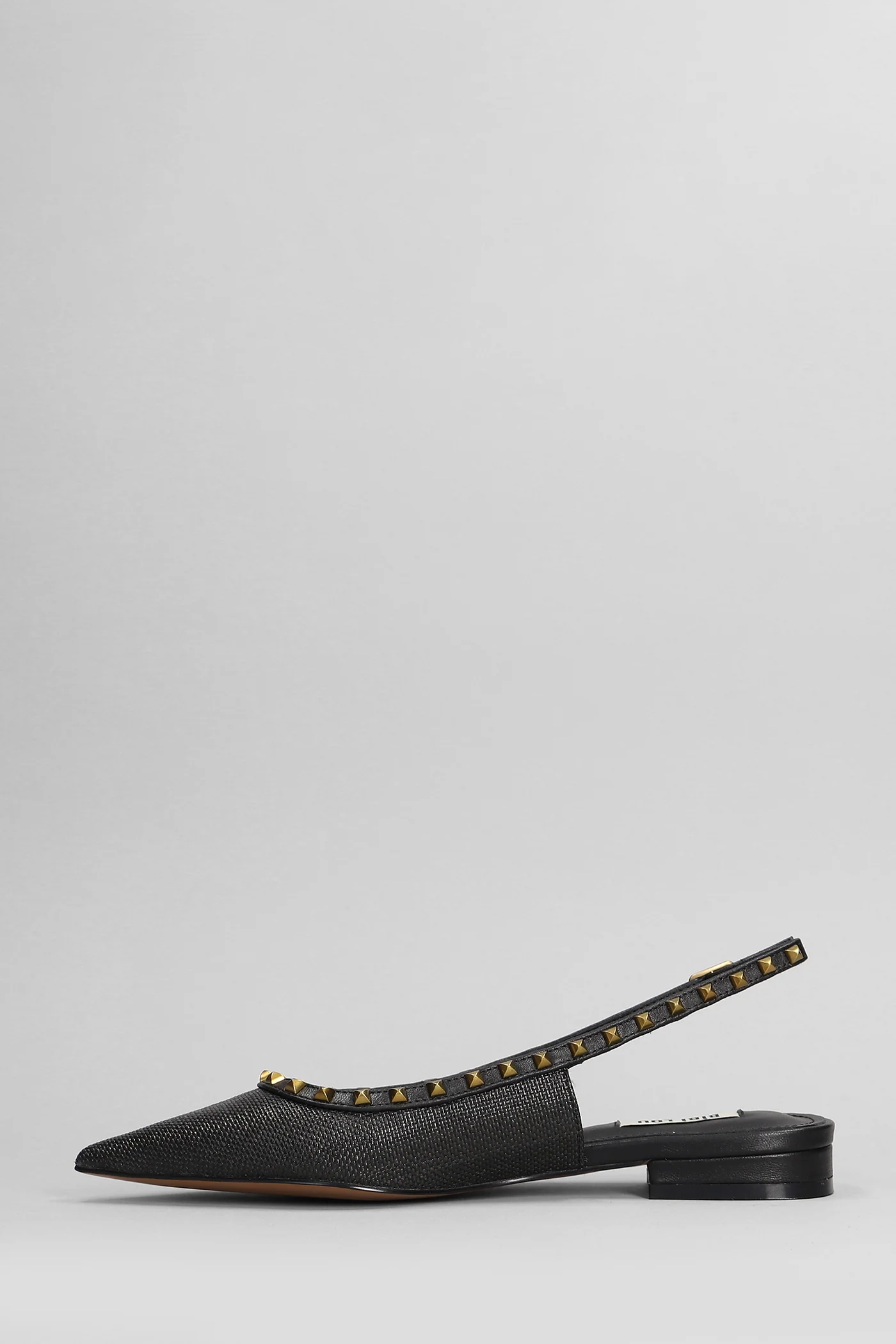 Ballet flats in black raffia - Image 3