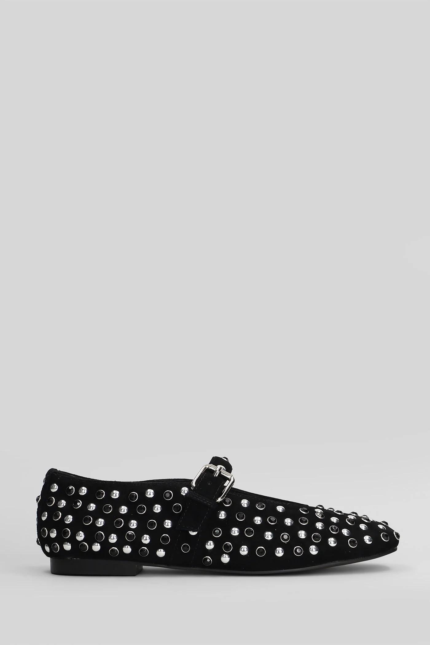 Ballet flats in black suede