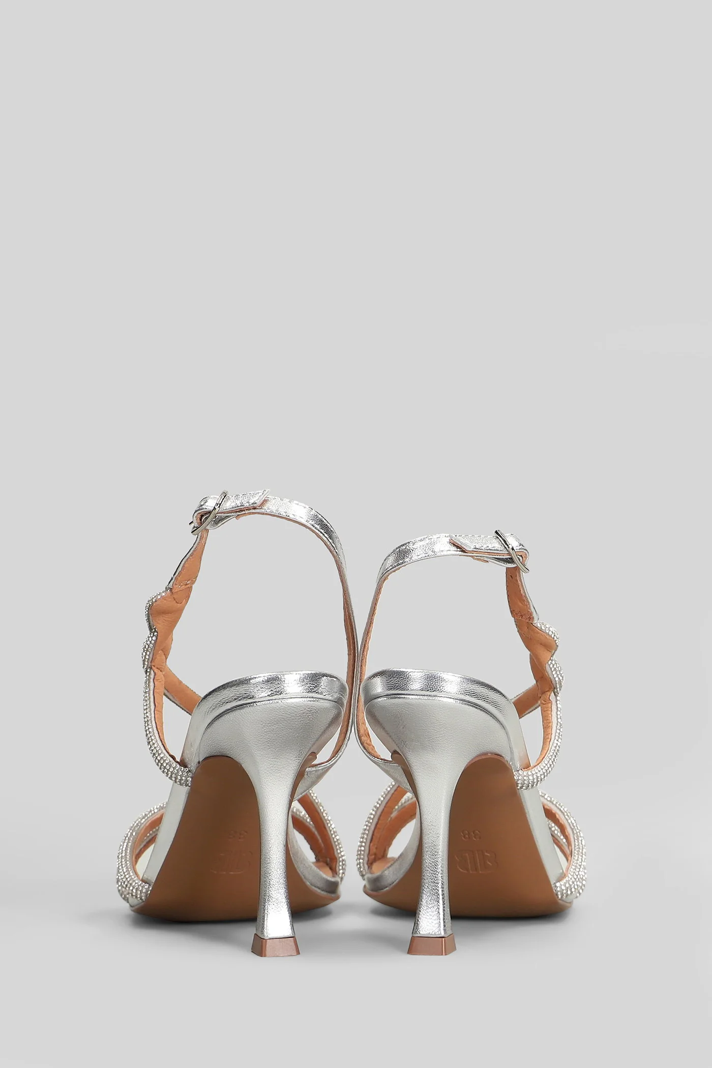 Circe 90 Sandals in silver leather - Image 4