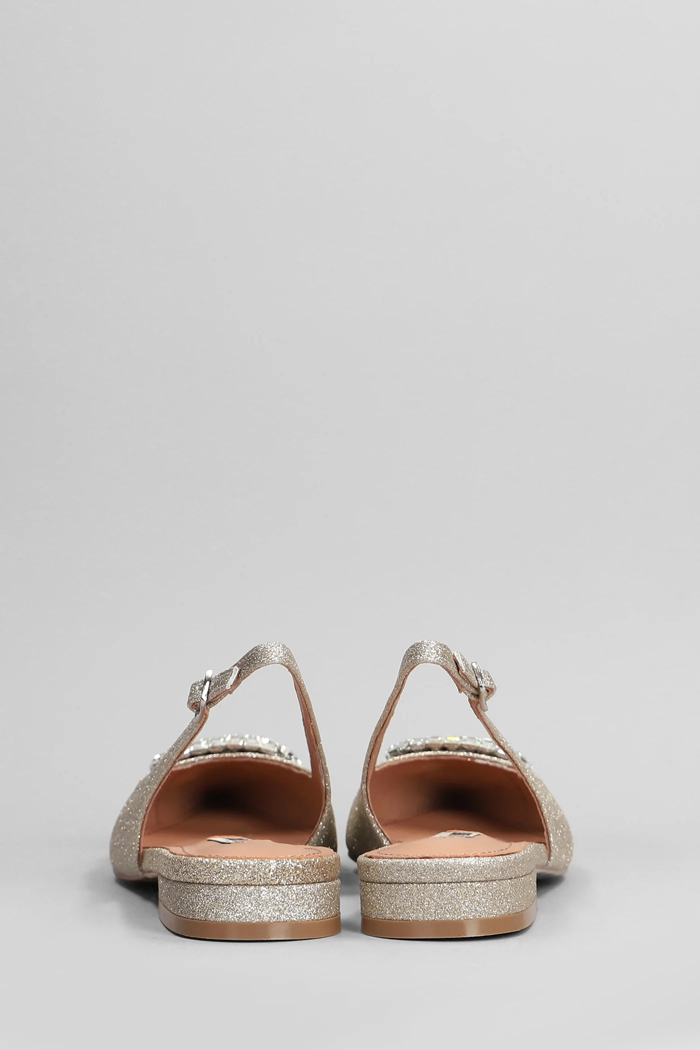 Elisabetta Flat Ballet flats in gold glitter - Image 4
