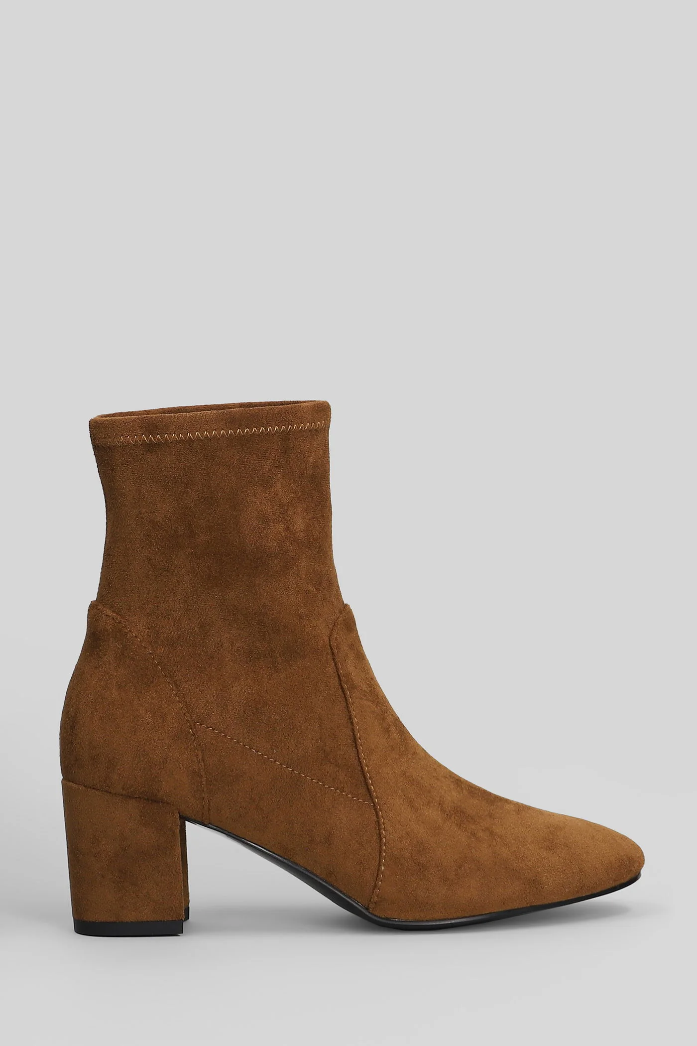High heels Ankle boots in leather color suede