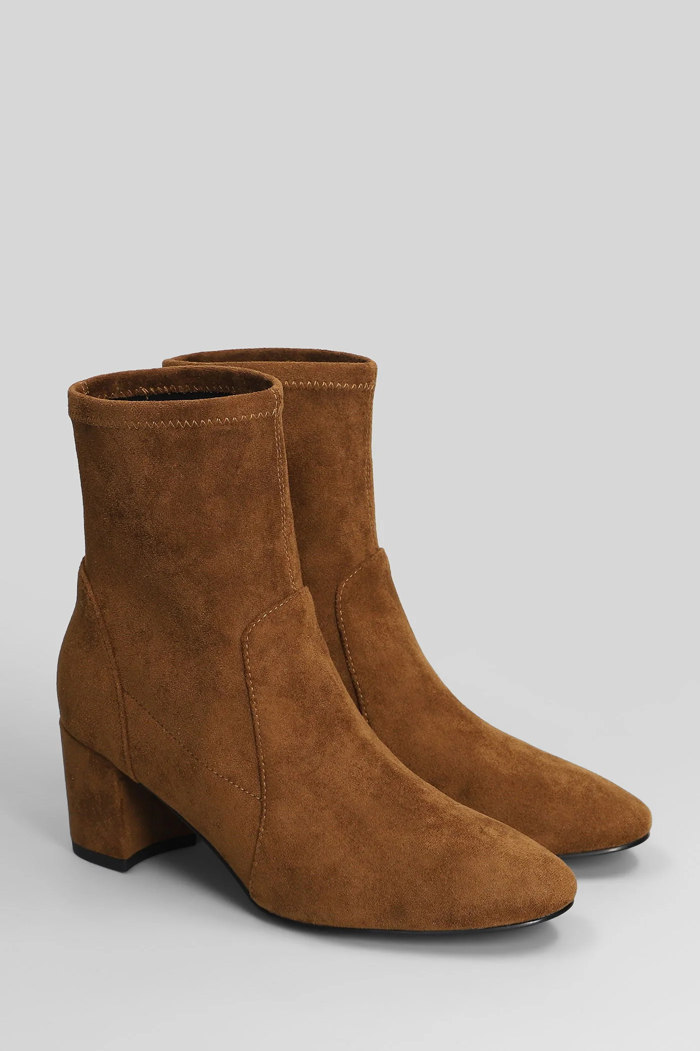 High heels Ankle boots in leather color suede - Image 2