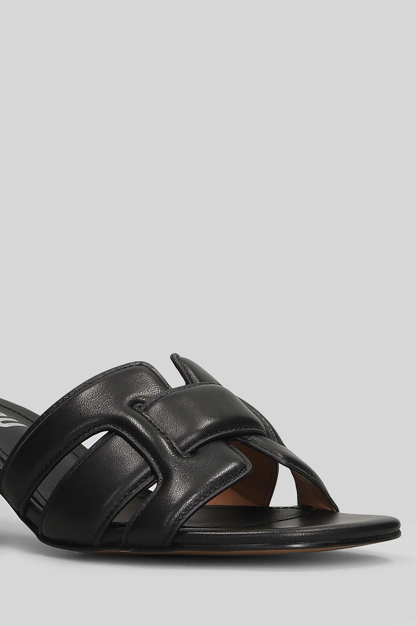Holly 50 Slipper-Mule in black leather - Image 5