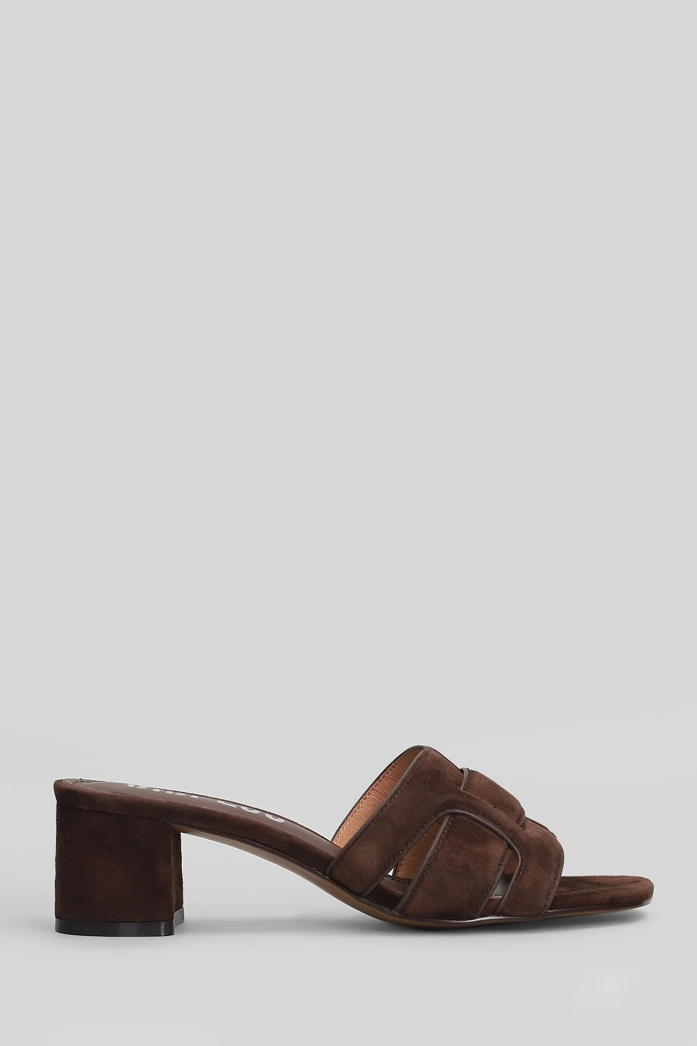 Holly 50 Slipper-Mule in brown suede