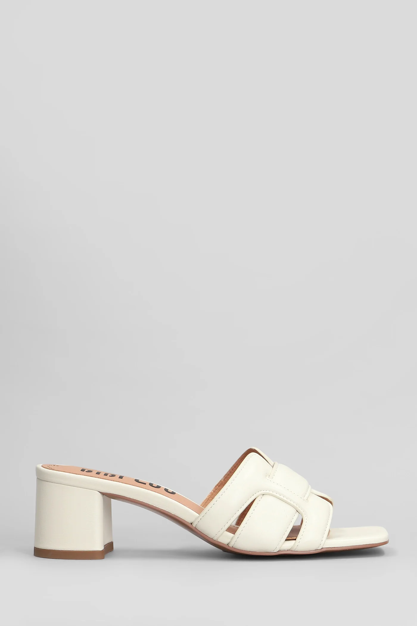 Holly 50 Slipper-Mule in white leather