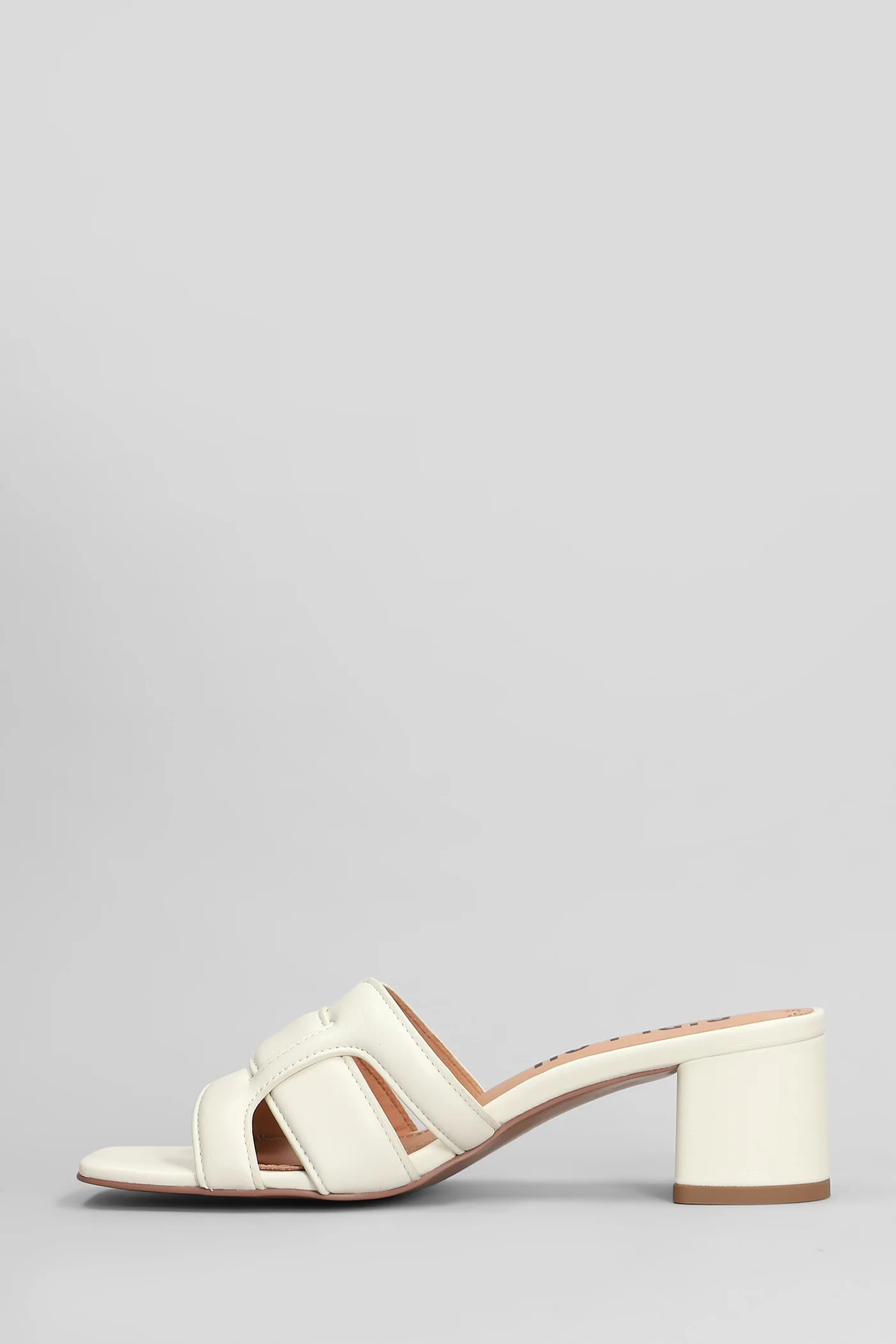 Holly 50 Slipper-Mule in white leather - Image 3