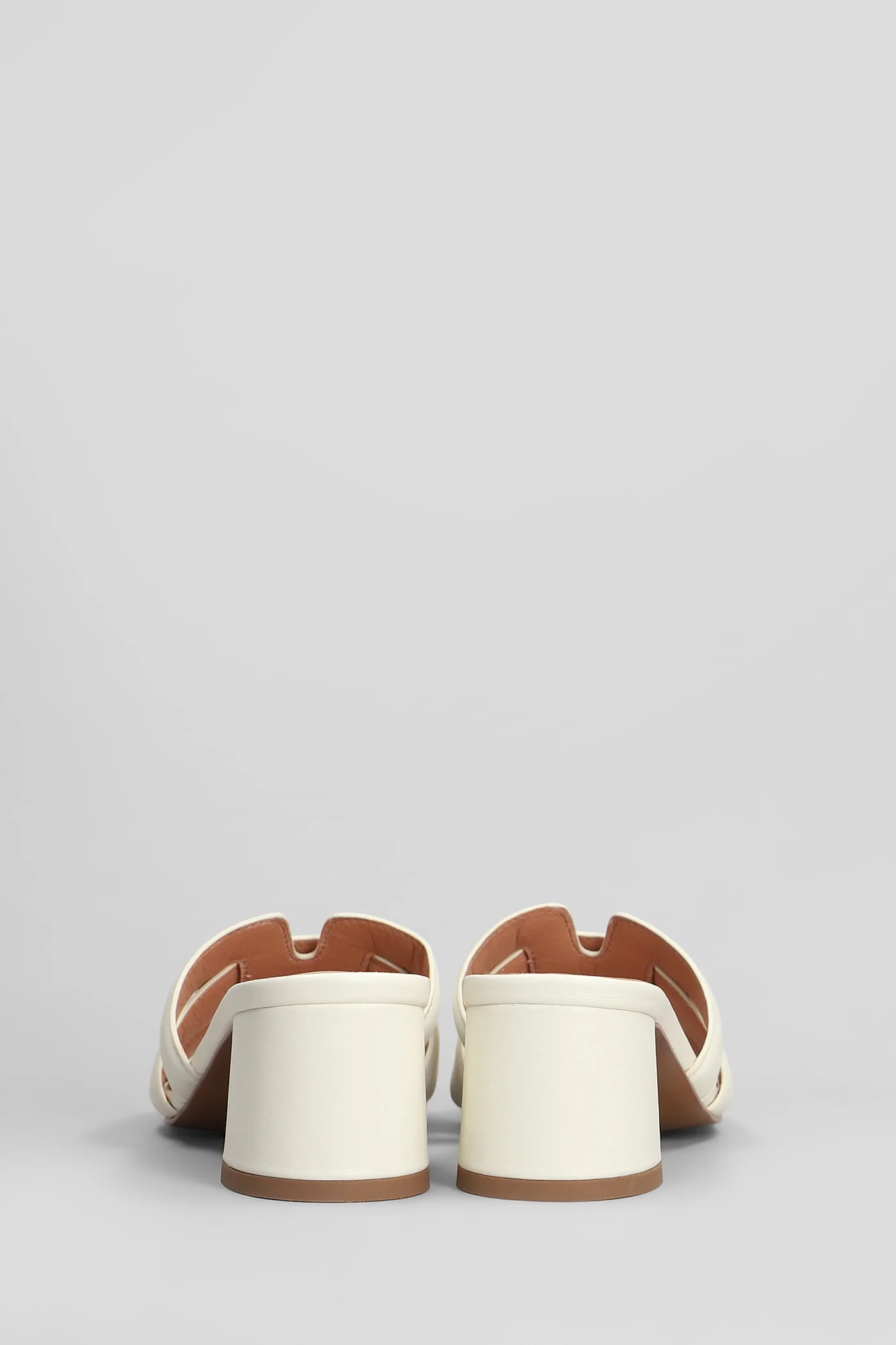 Holly 50 Slipper-Mule in white leather - Image 4