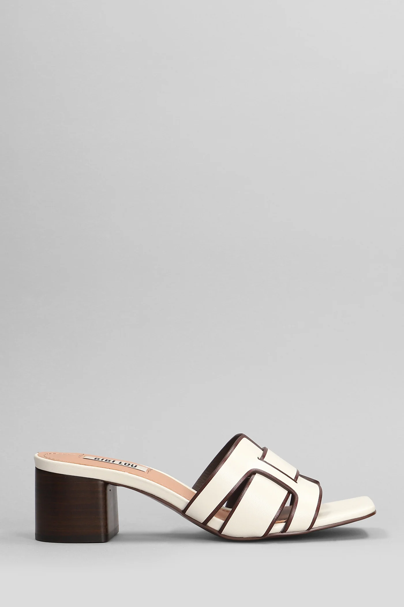 Holly 50 Slipper-Mule in white leather