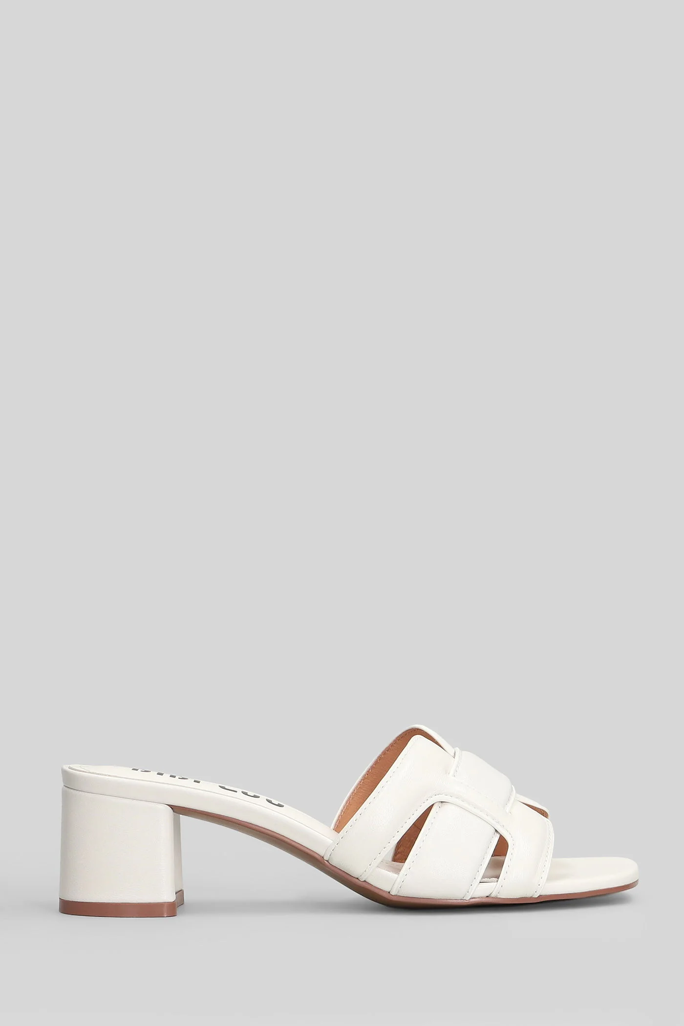 Holly 50 Slipper-Mule in white leather