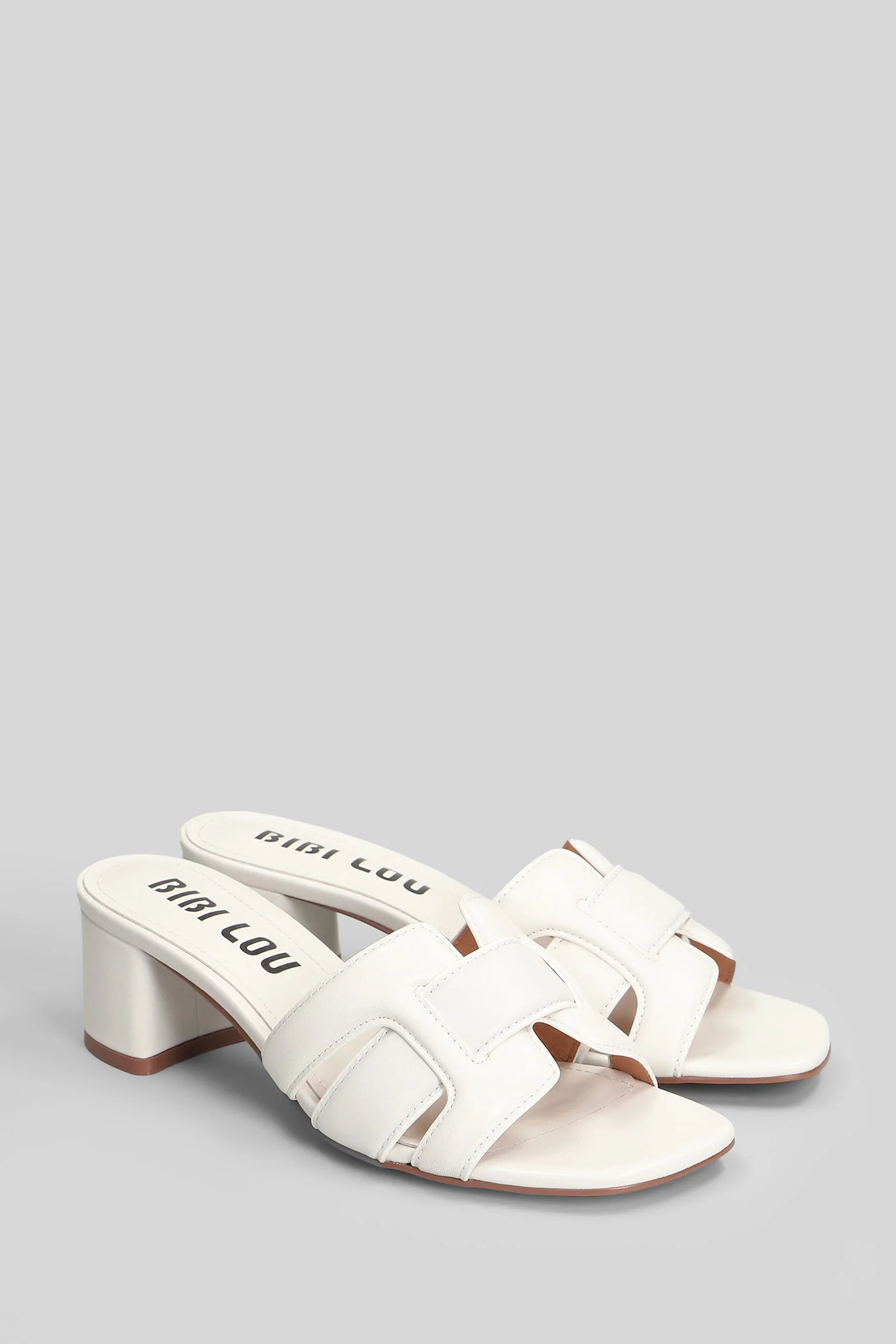Holly 50 Slipper-Mule in white leather - Image 2