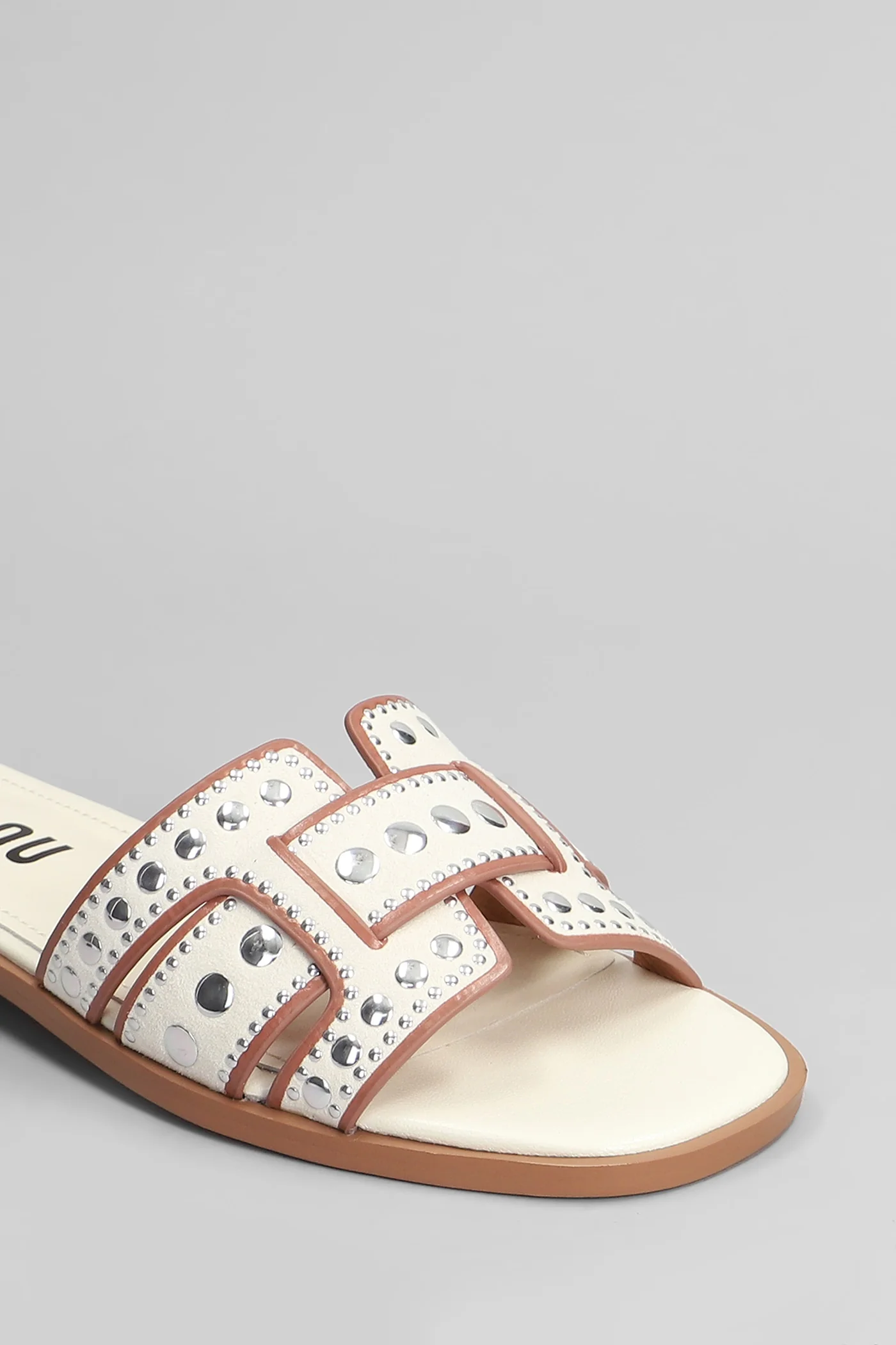 Holly Flat Flats in white suede and leather - Image 5