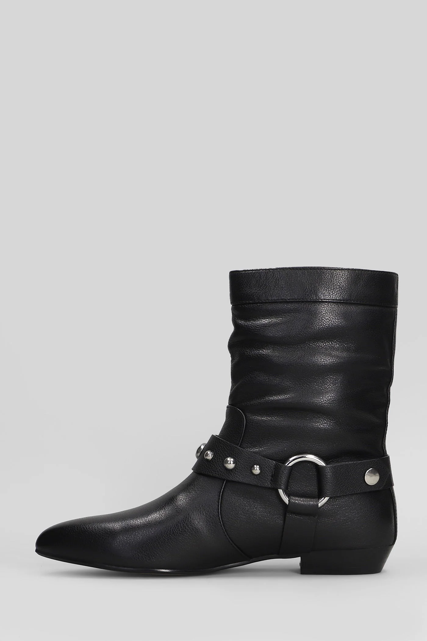 low heels Ankle boots in black leather - Image 3