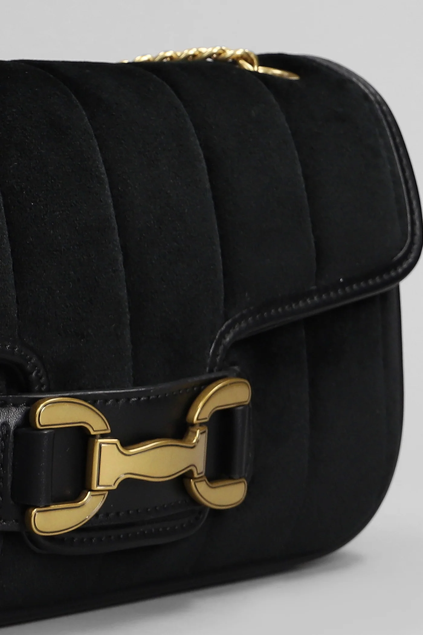 Shoulder bag in black velvet - Image 4