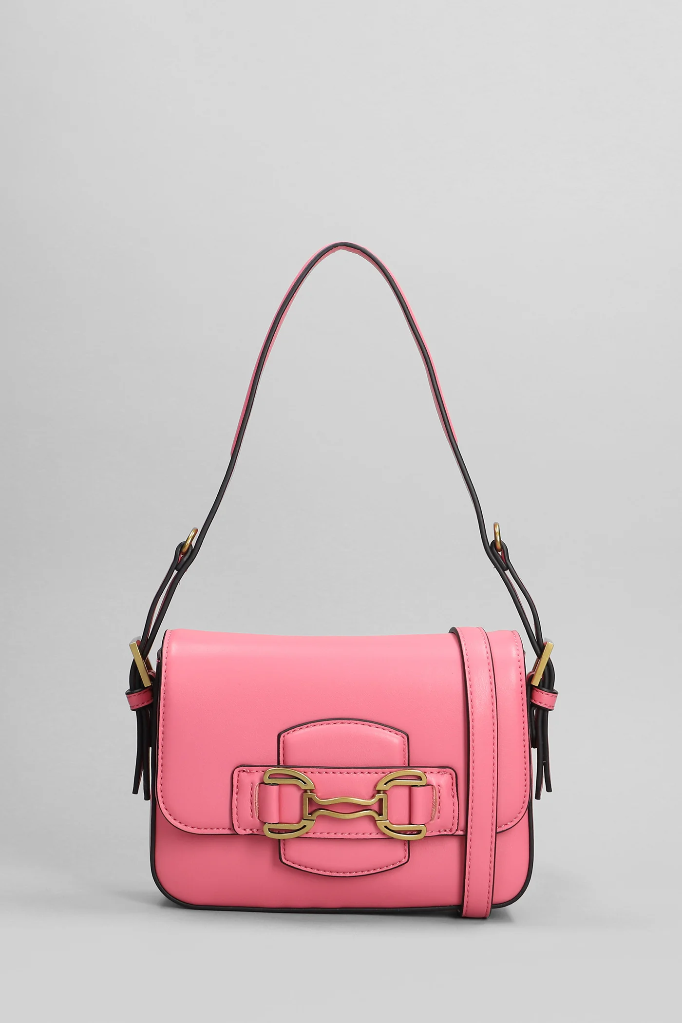 Shoulder bag in rose-pink leather