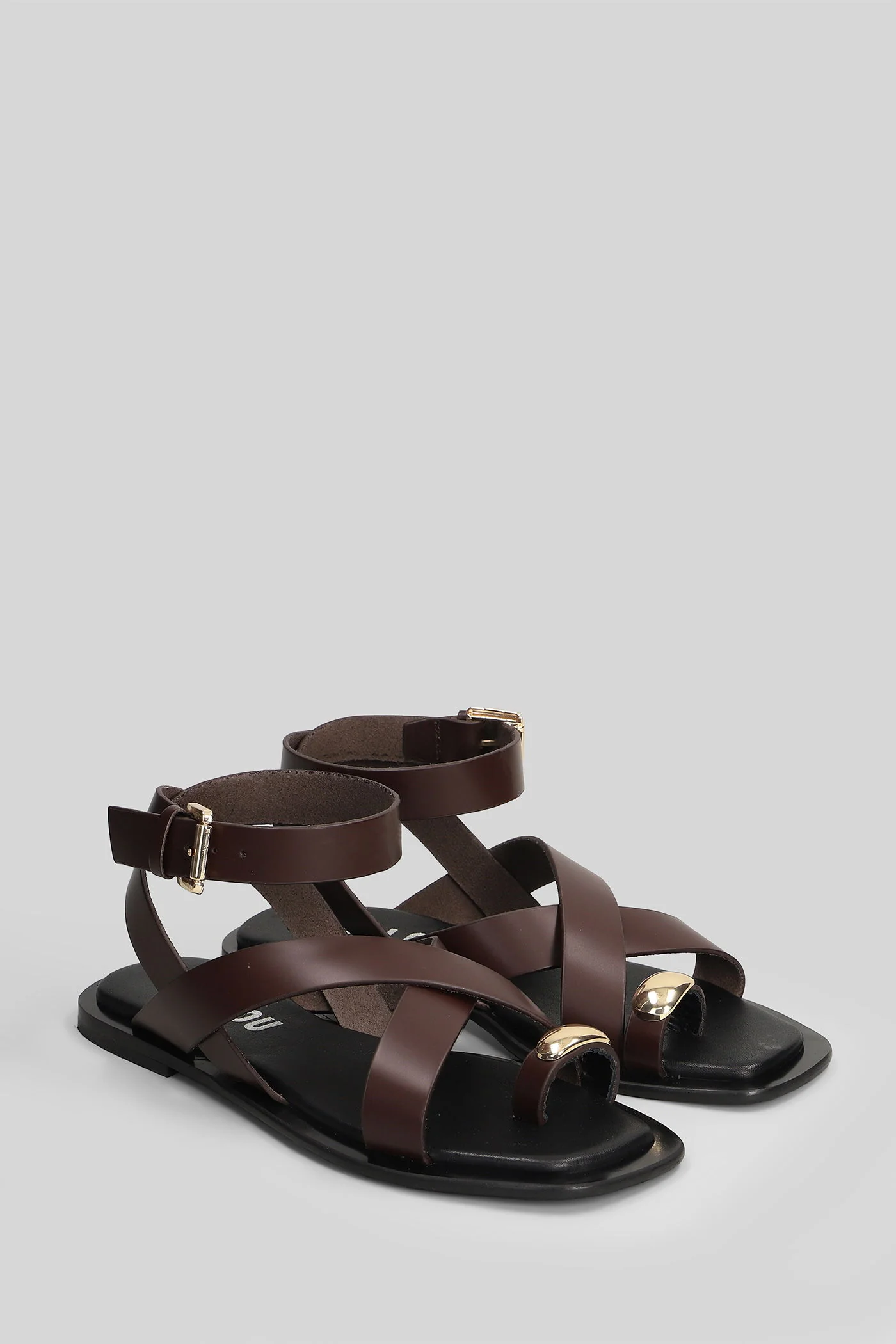 Vaz Flats in brown leather - Image 2