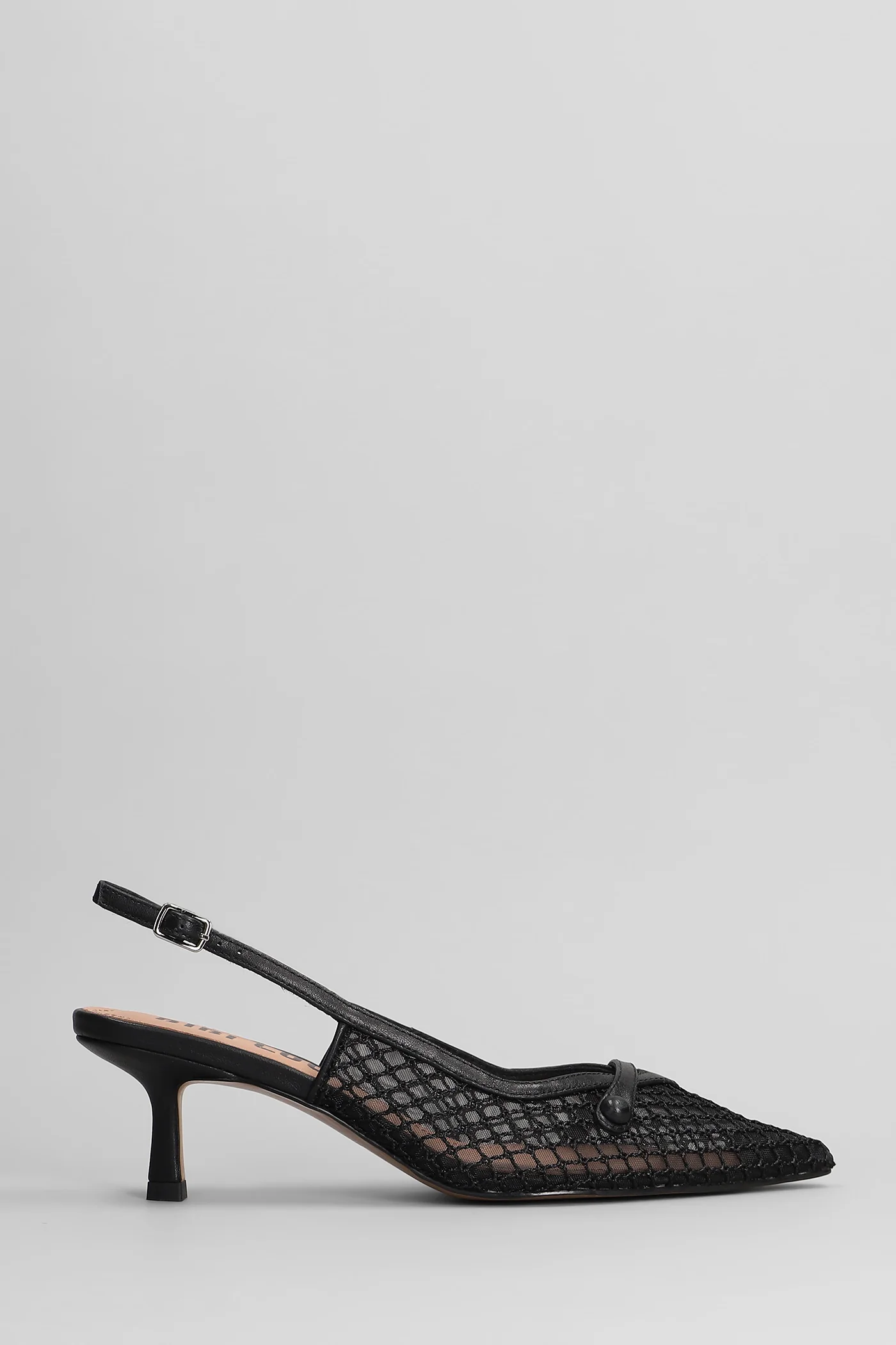 Xaia 55 Pumps in black leather and fabric - Image 41
