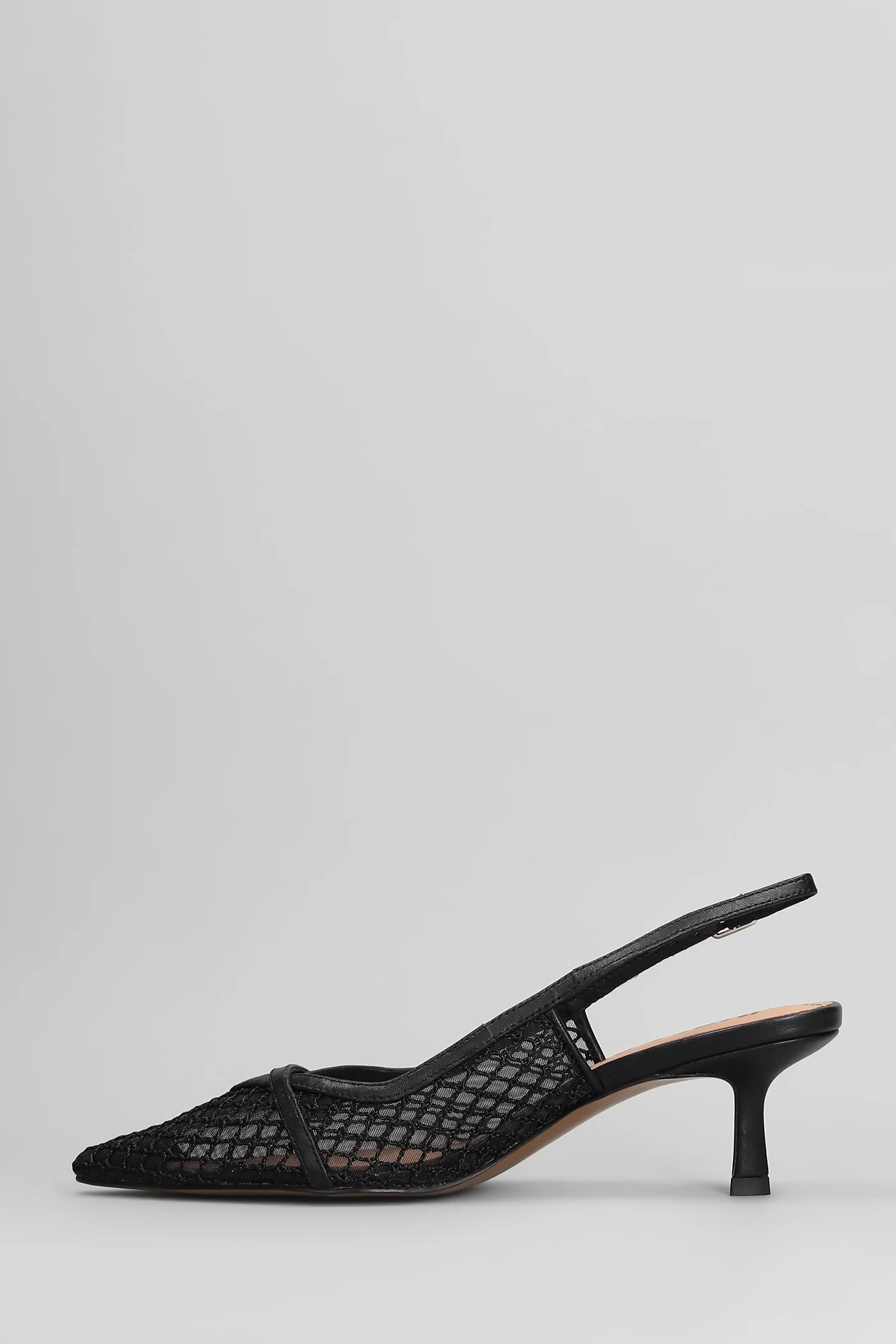 Xaia 55 Pumps in black leather and fabric - Image 43
