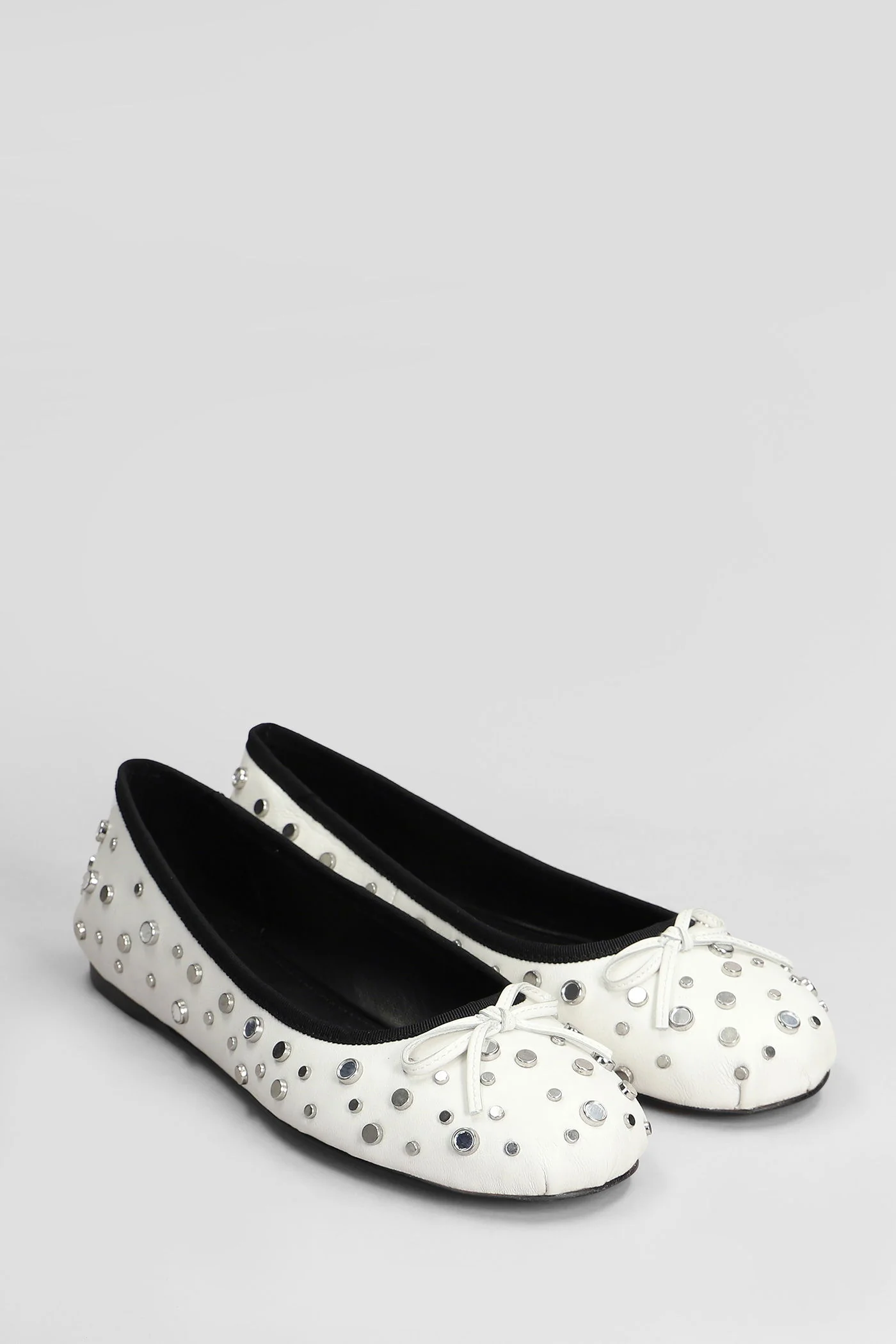 Zuri Flat Ballet flats in white leather - Image 2
