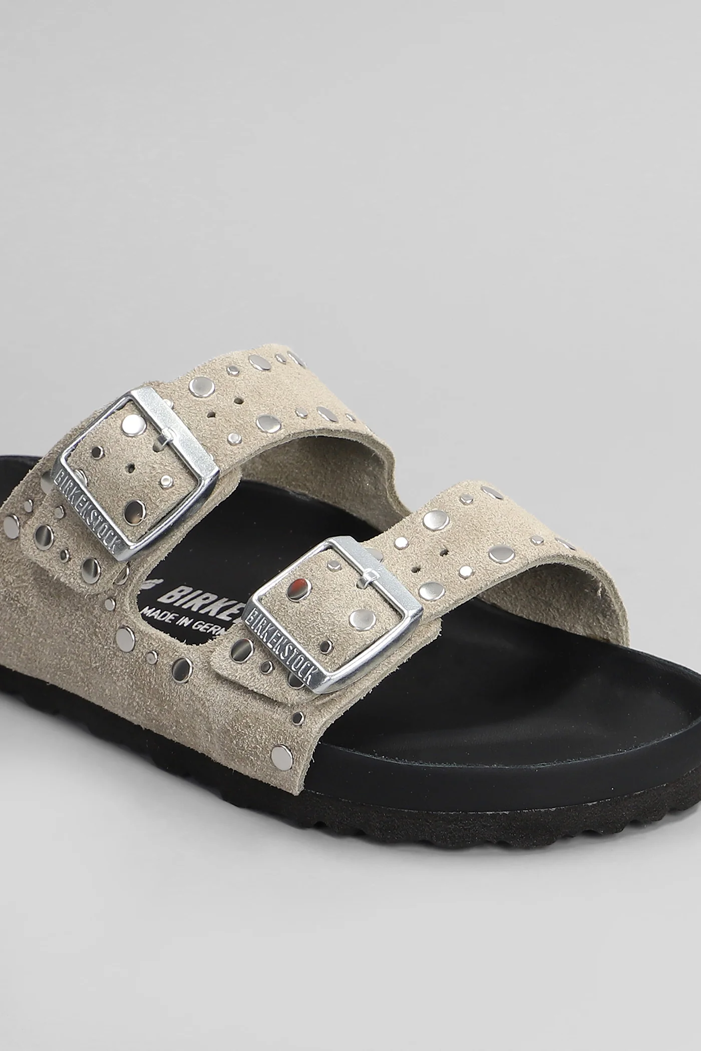 Arizona Rivet Flats in taupe suede - Image 5